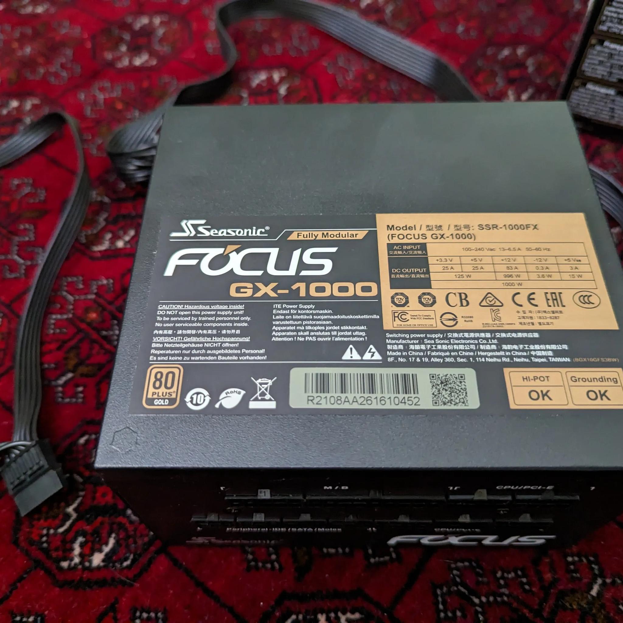 Seasonic Focus GX 1000W 80+ Gold Like New 