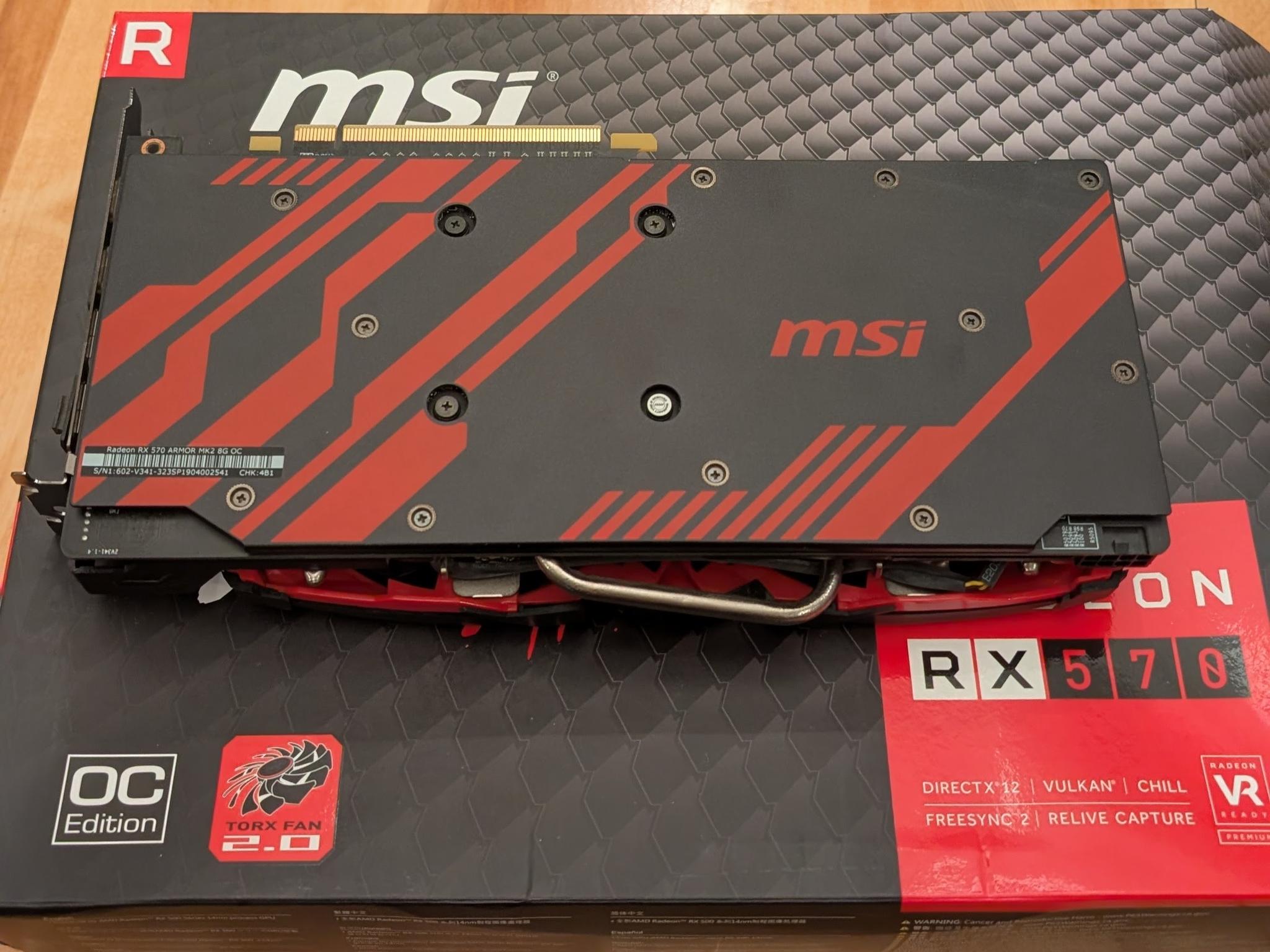MSI Radeon RX 570 Armor MK2 8GB GDDR5 OC GPU
