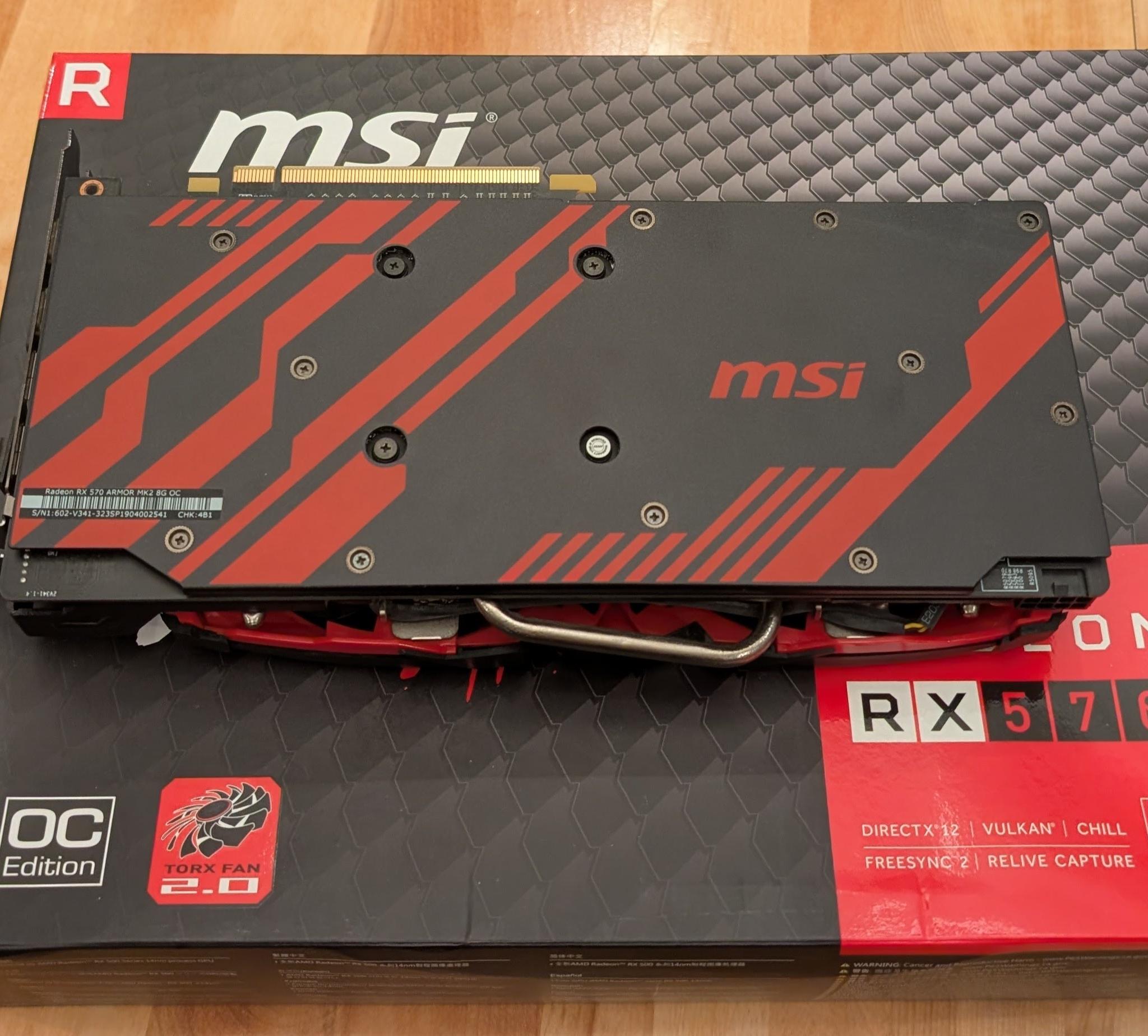 MSI Radeon RX 570 Armor MK2 8GB GDDR5 OC GPU