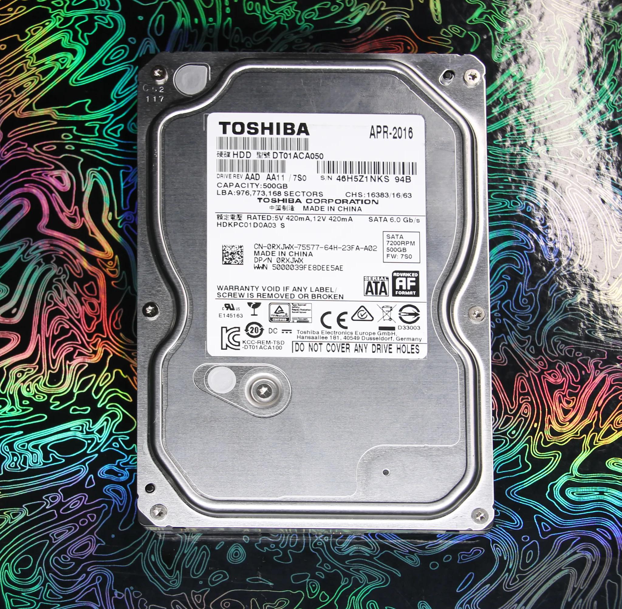 500GB Toshiba 7,200RPM Internal 3.5" Hard Drive