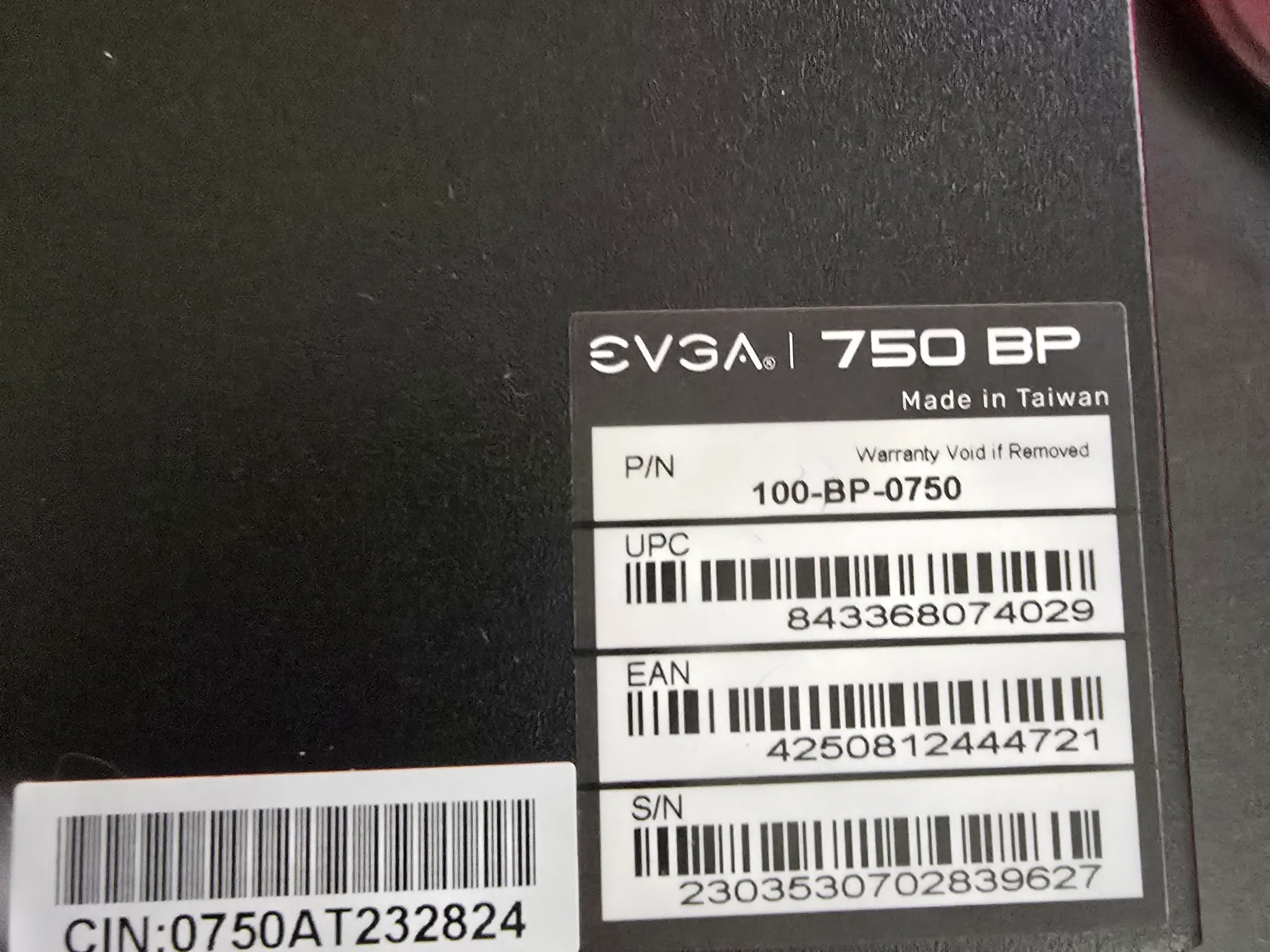 EVGA 750 BP, 80+ BRONZE 750W