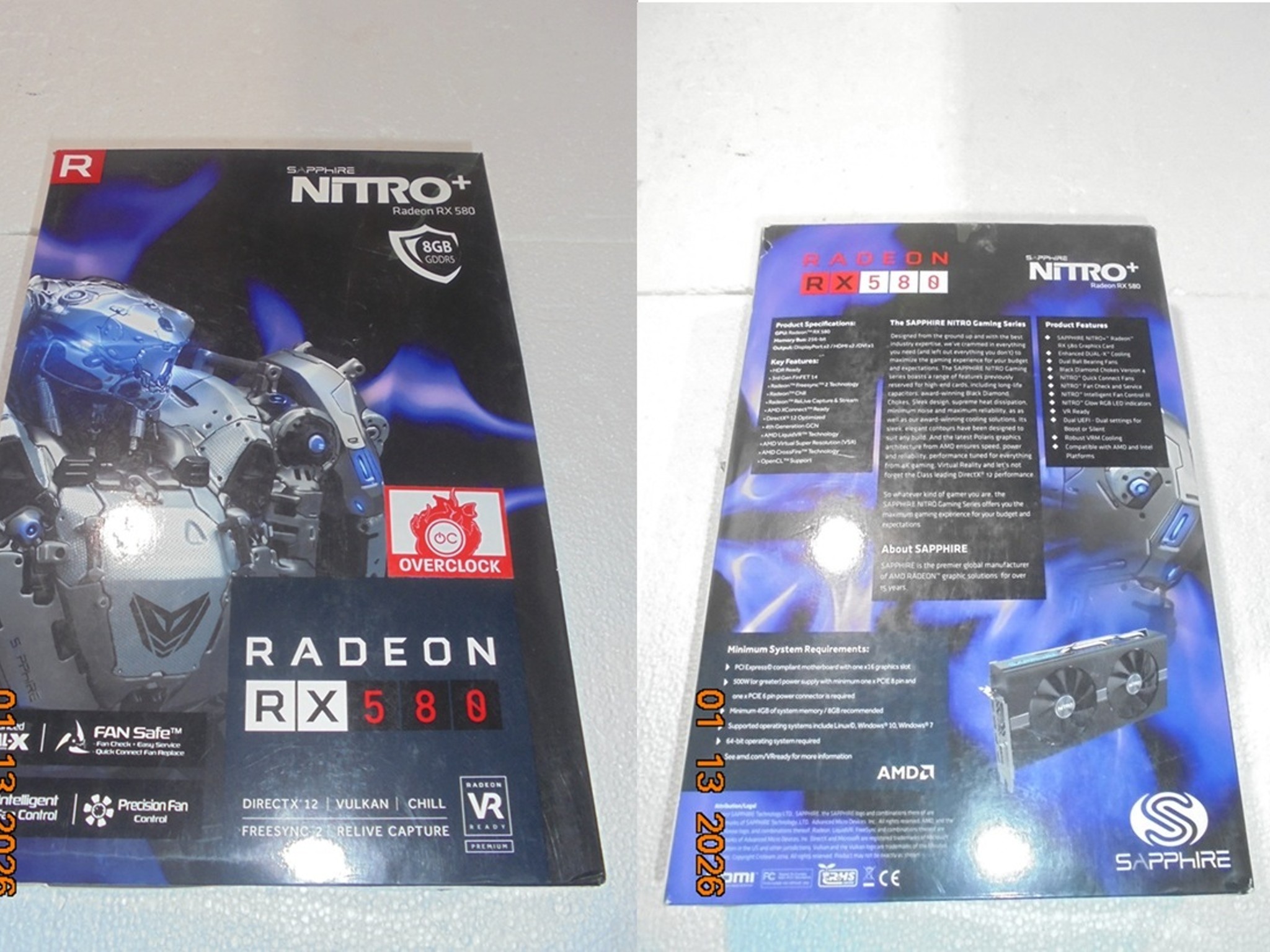 Sapphire Nitro+ RX 580 OC 8GB Dual Bios/LED/Good Condition/Like New