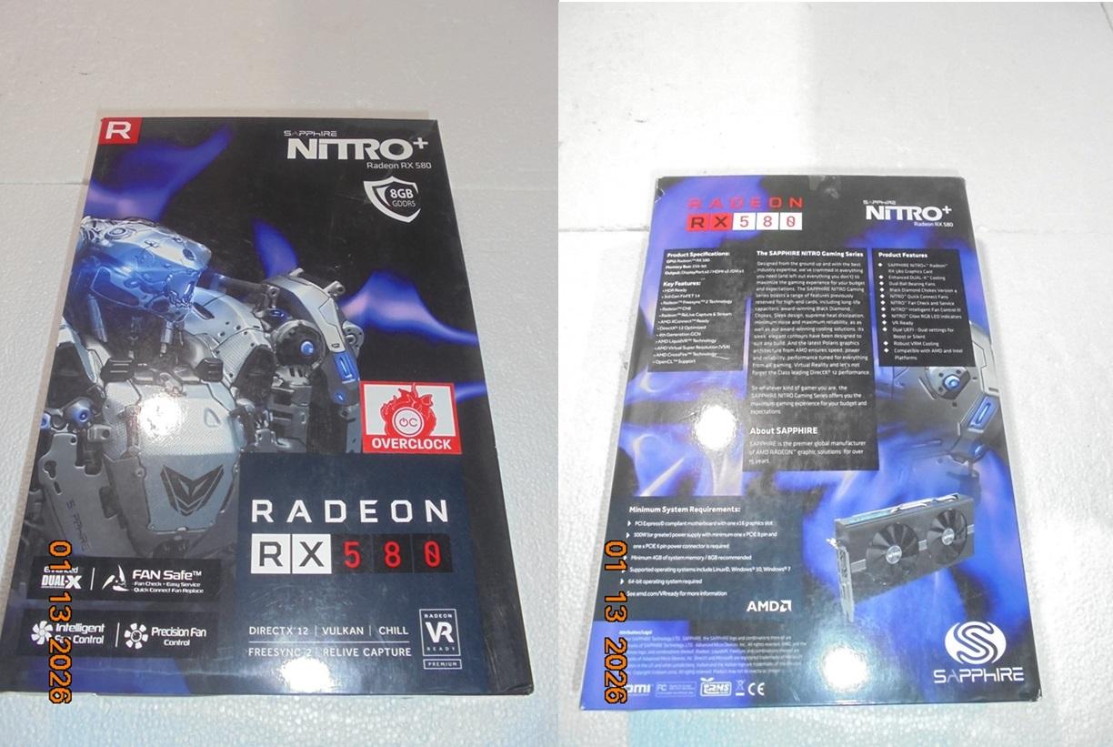 Sapphire Nitro+ RX 580 OC 8GB Dual Bios/LED/Good Condition/Like New