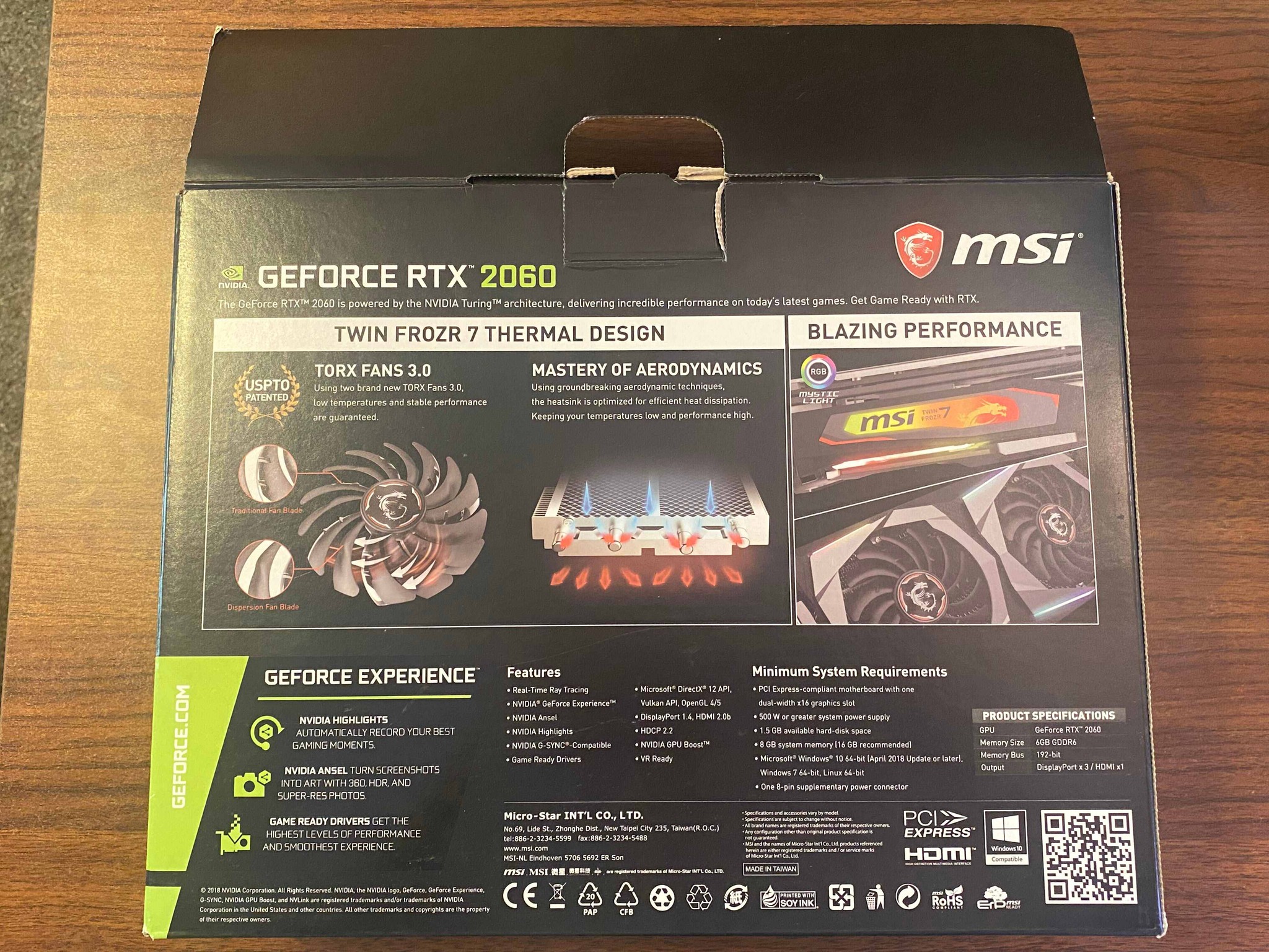 MSI RTX 2060 6GB Gaming Z Twin Frozr 7 RGB