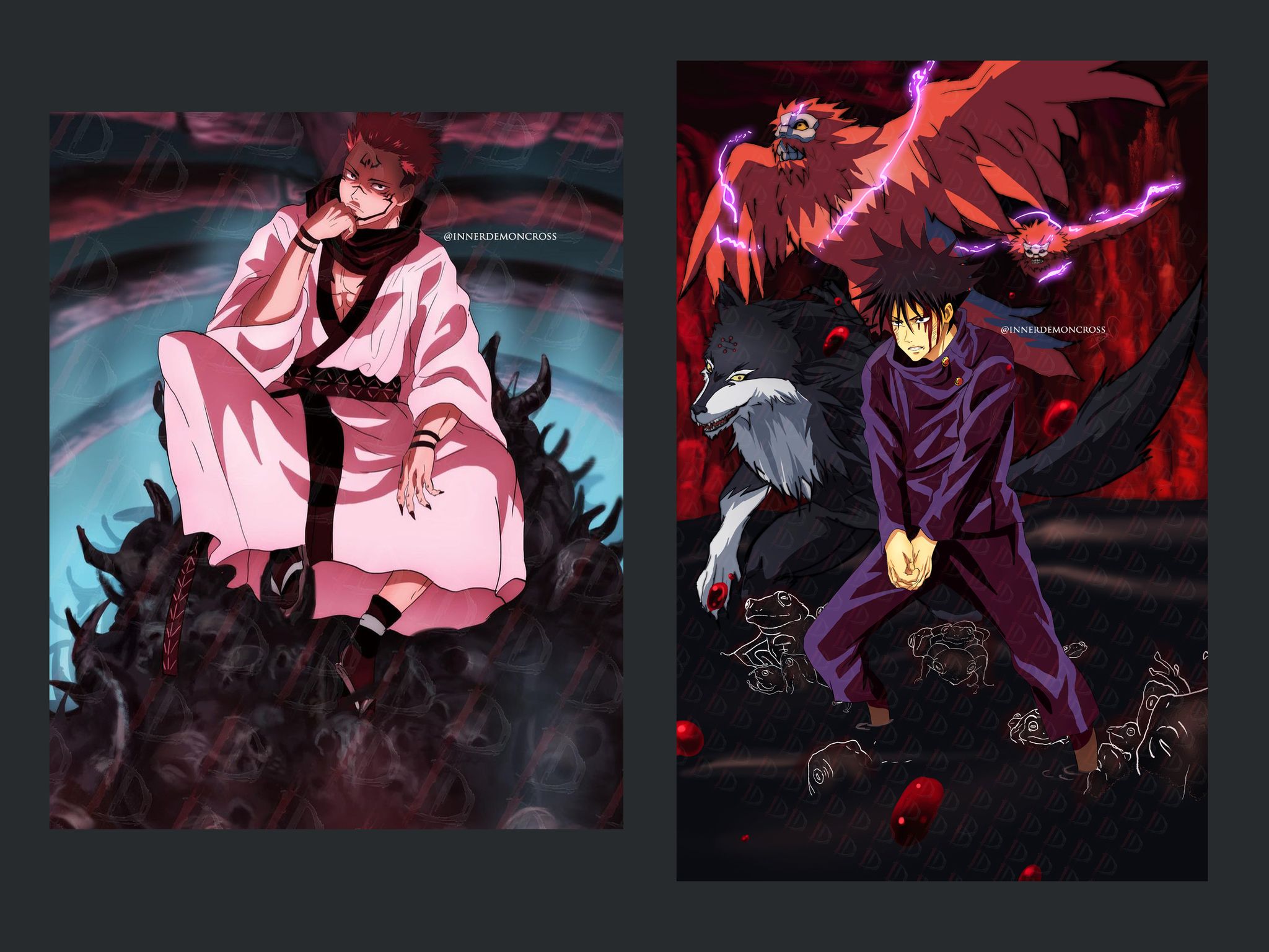 Jujutsu Kaisen Posters (2-pack) by Innerdemoncross | "Chimera Shadow Garden"