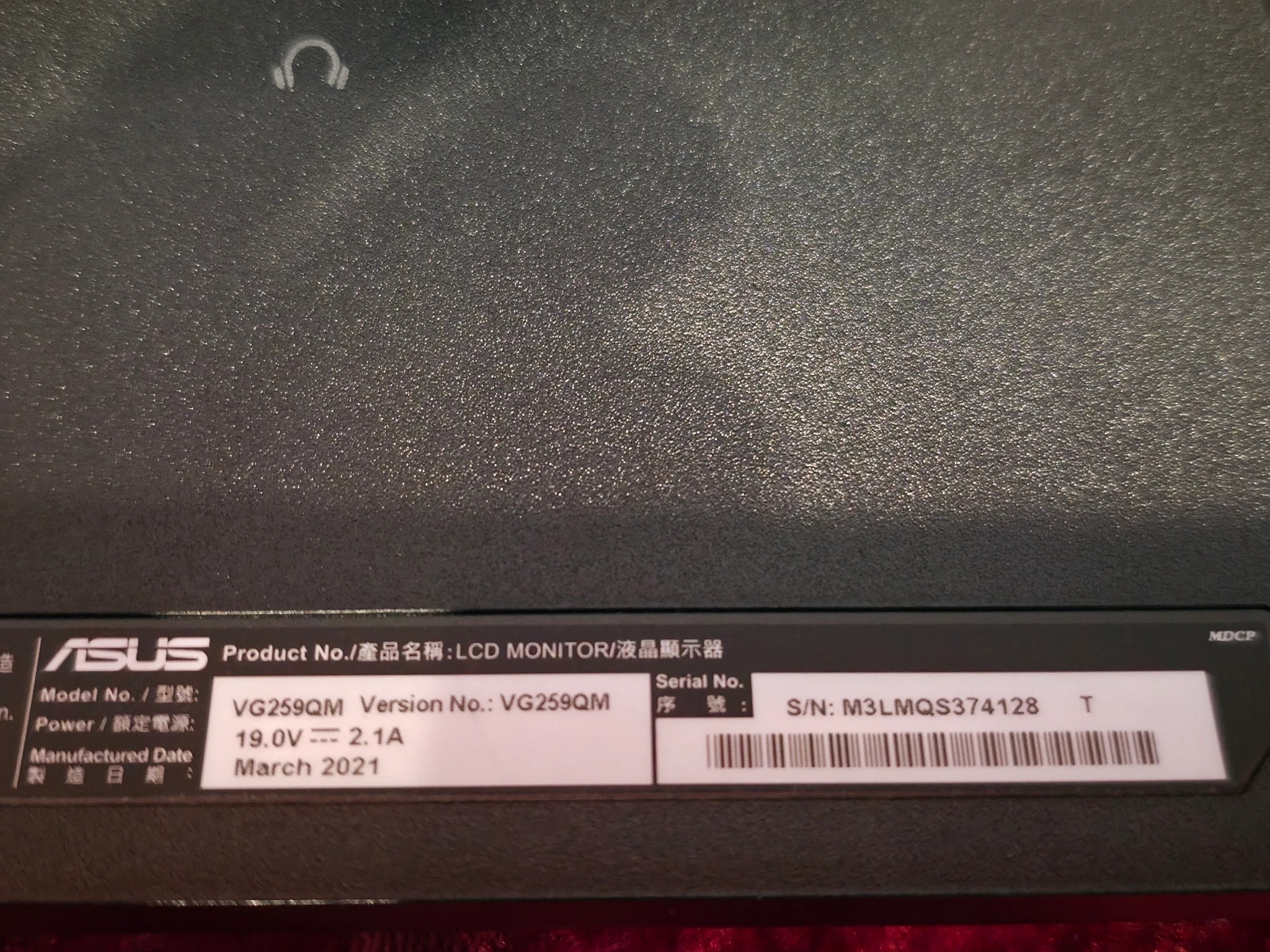 ASUS TUF Gaming Monitor VG259QM 24.5”