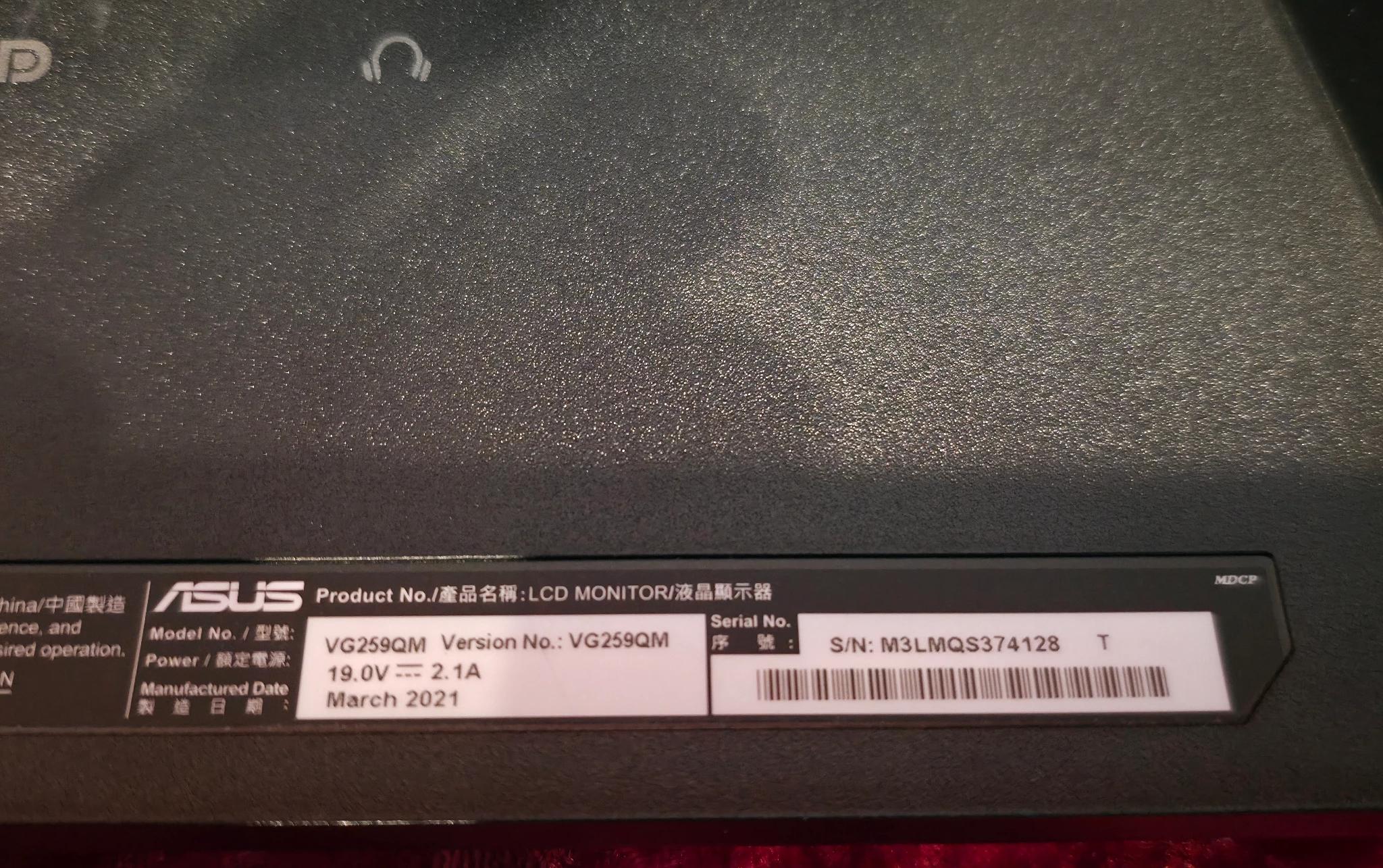 ASUS TUF Gaming Monitor VG259QM 24.5”