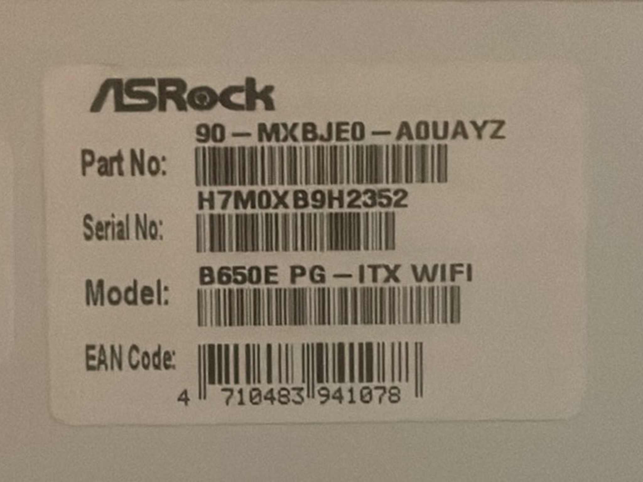 ASrock PG B650E ITX + 7600X3D