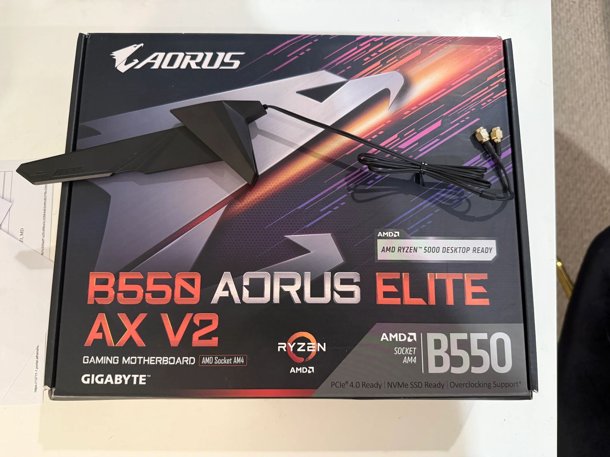 Gigabyte B550 Aorus Elite AX V2 | Wifi | Ships in Anti-Static bag and Original Box |