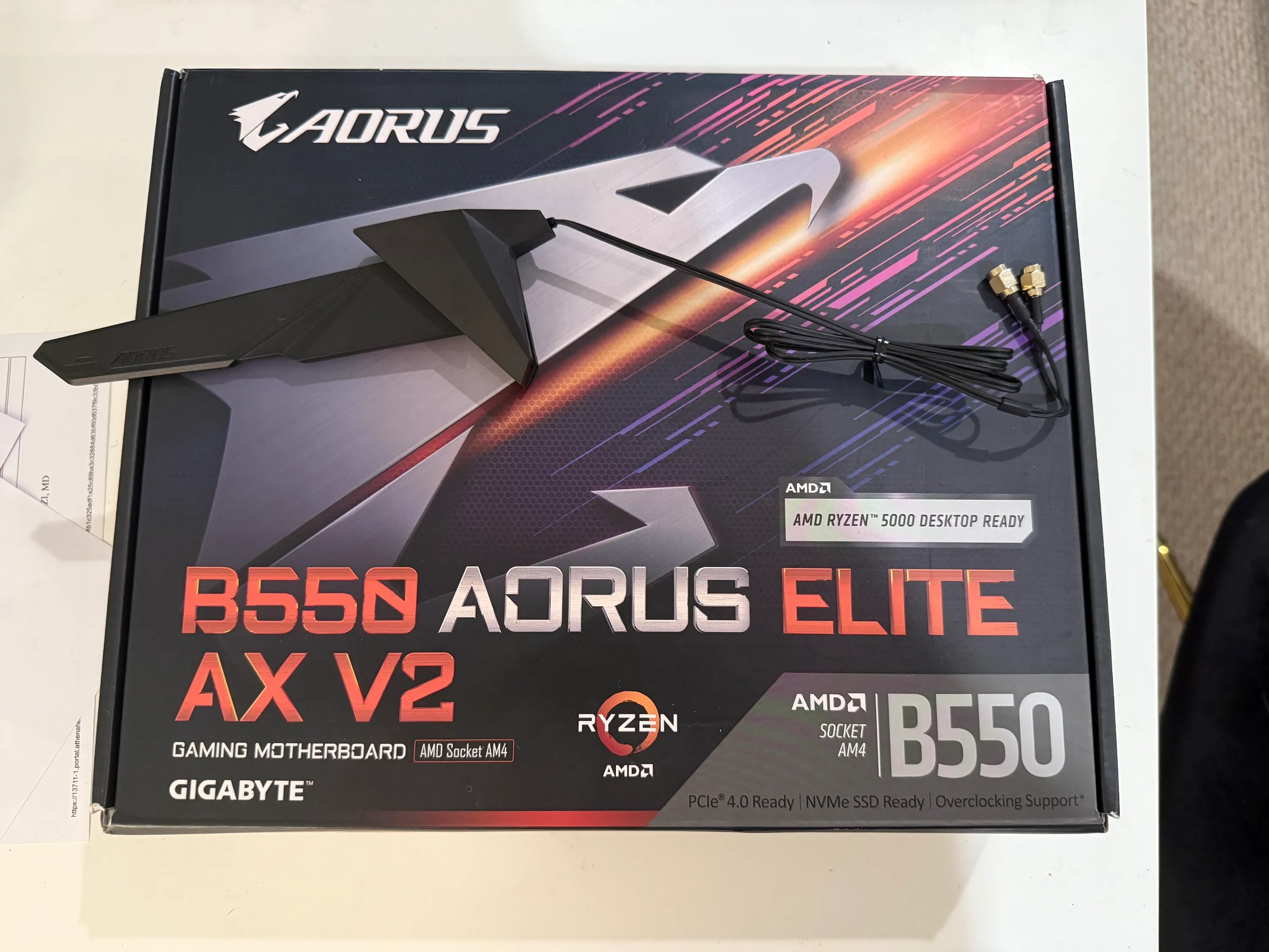 Gigabyte B550 Aorus Elite AX V2 | Wifi | Ships in Anti-Static bag and Original Box |