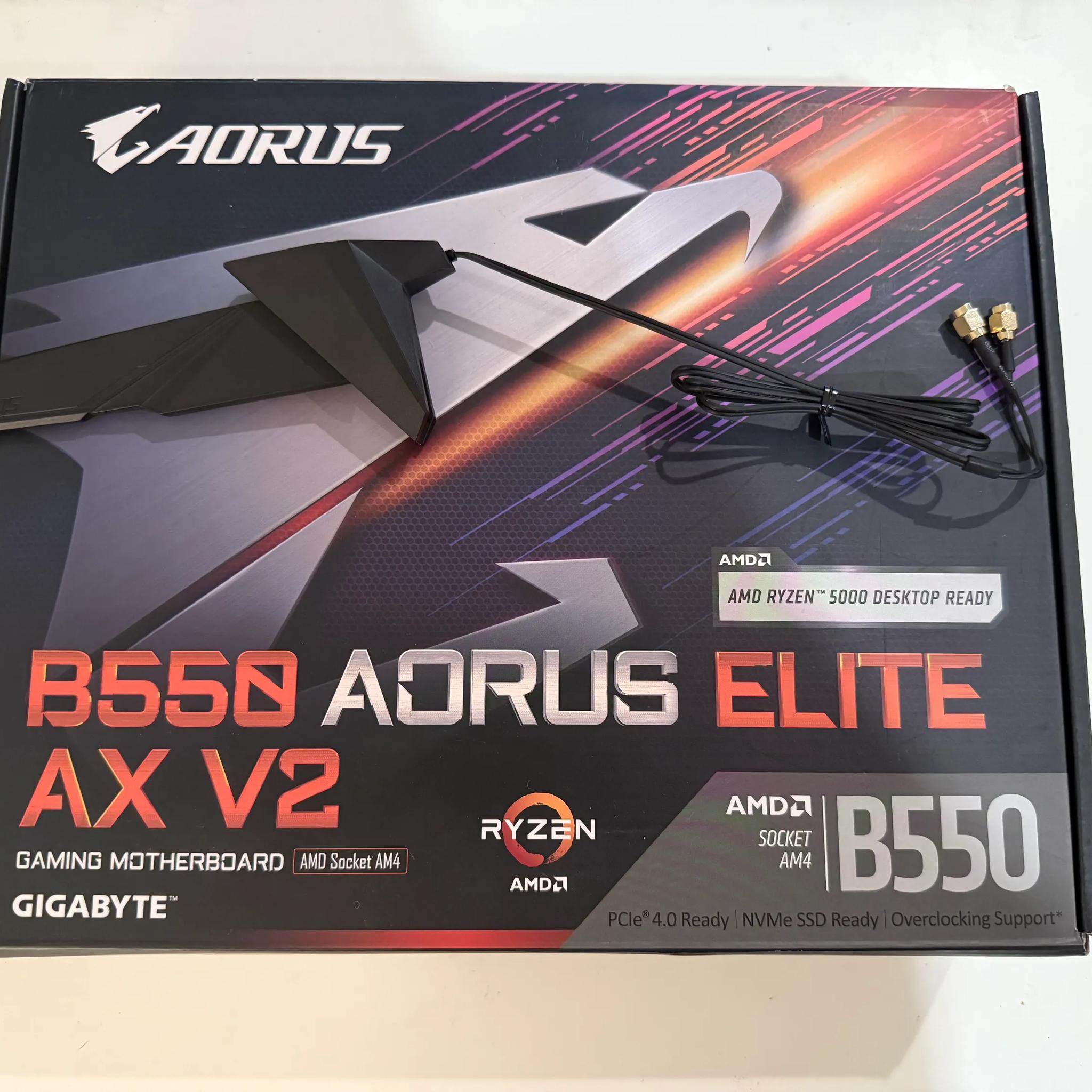 Gigabyte B550 Aorus Elite AX V2 | Wifi | Ships in Anti-Static bag and Original Box |