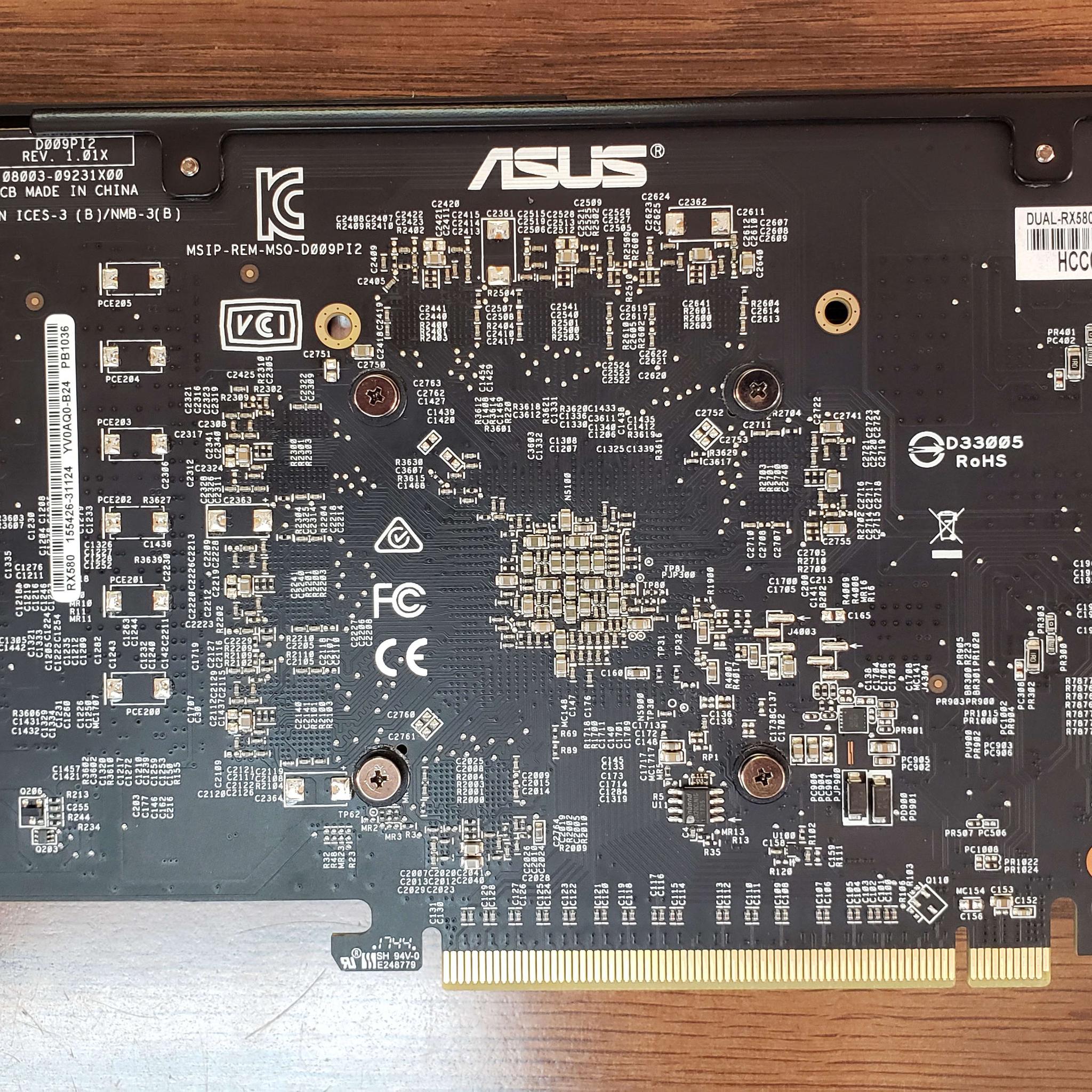 Asus RX 580 Dual graphics card with 4gb memory