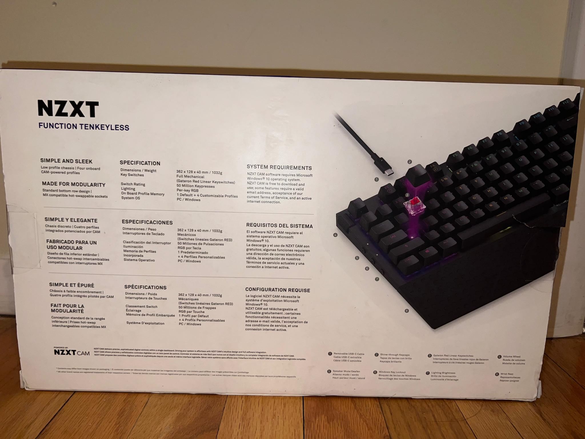 NZXT Tenkeyless Mechanical Keyboard/NZXT Lift Mouse (RGB) BUNDLE