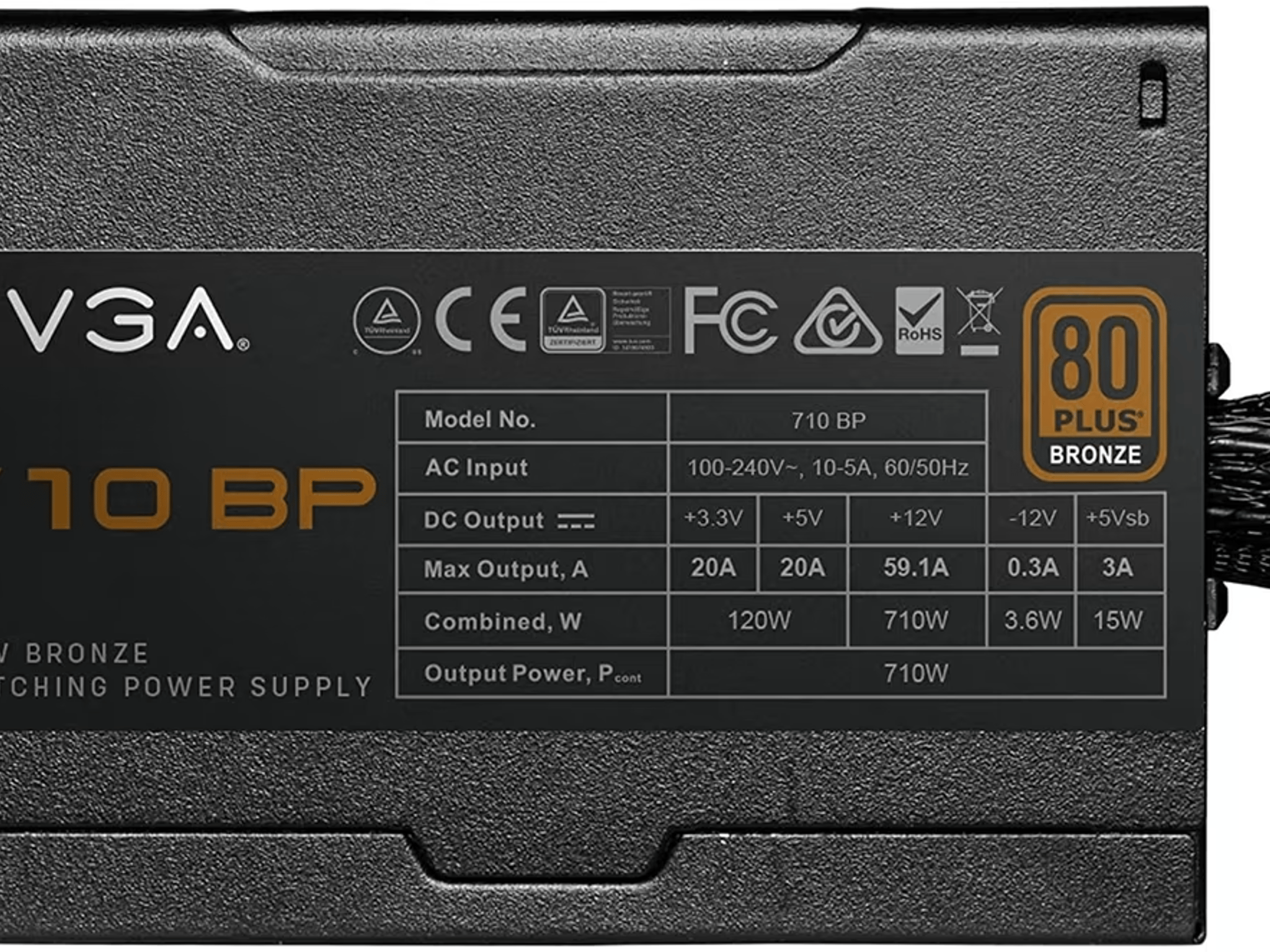 EVGA 710 BP, 80+ BRONZE 700W + 10W, 3 Year Warranty, Power Supply 