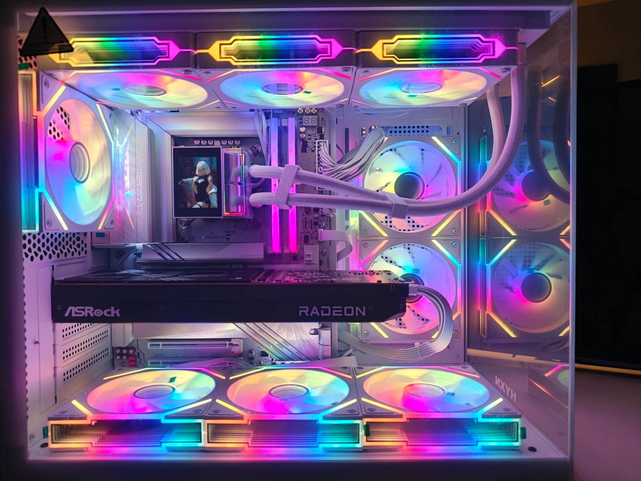 4k Gaming/Productivity Gaming PC! 7900XTX/9070XT, Intel 265K,10X Infinity Mirror Fans+Screen!