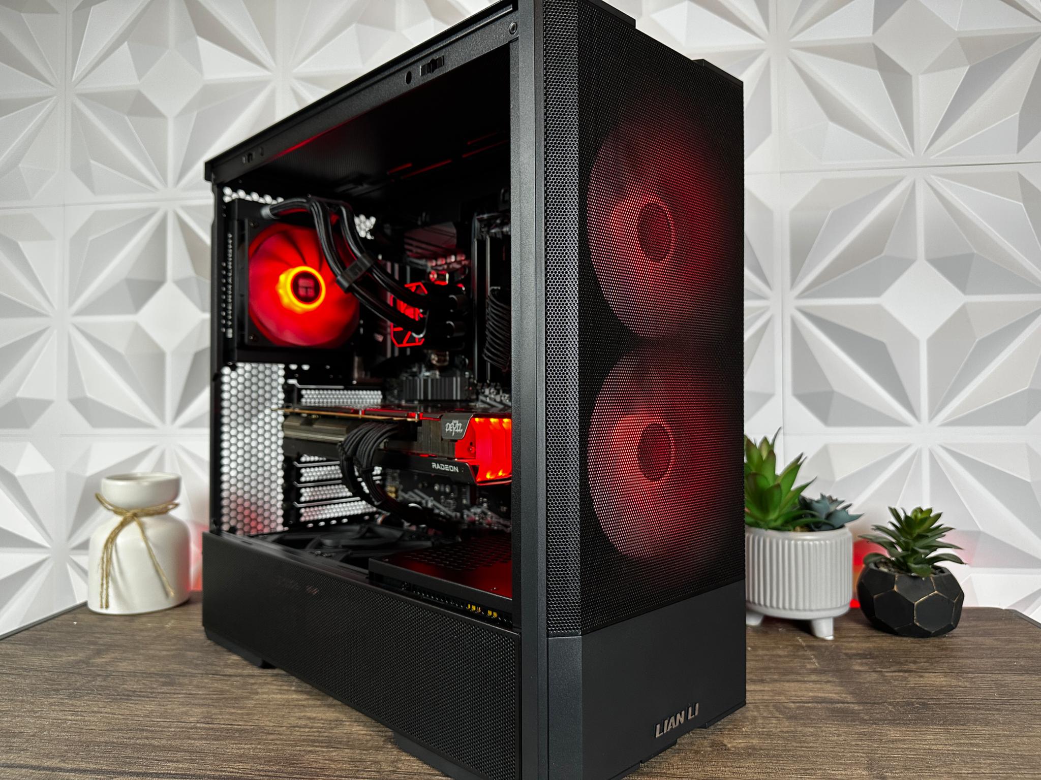 ⚫️"Red Devil"👹 1440P Gaming PC | Ryzen 5 5600x 6C/12T | Radeon 6700xt | 32GB DDR4 | 1TB M.2 SSD |