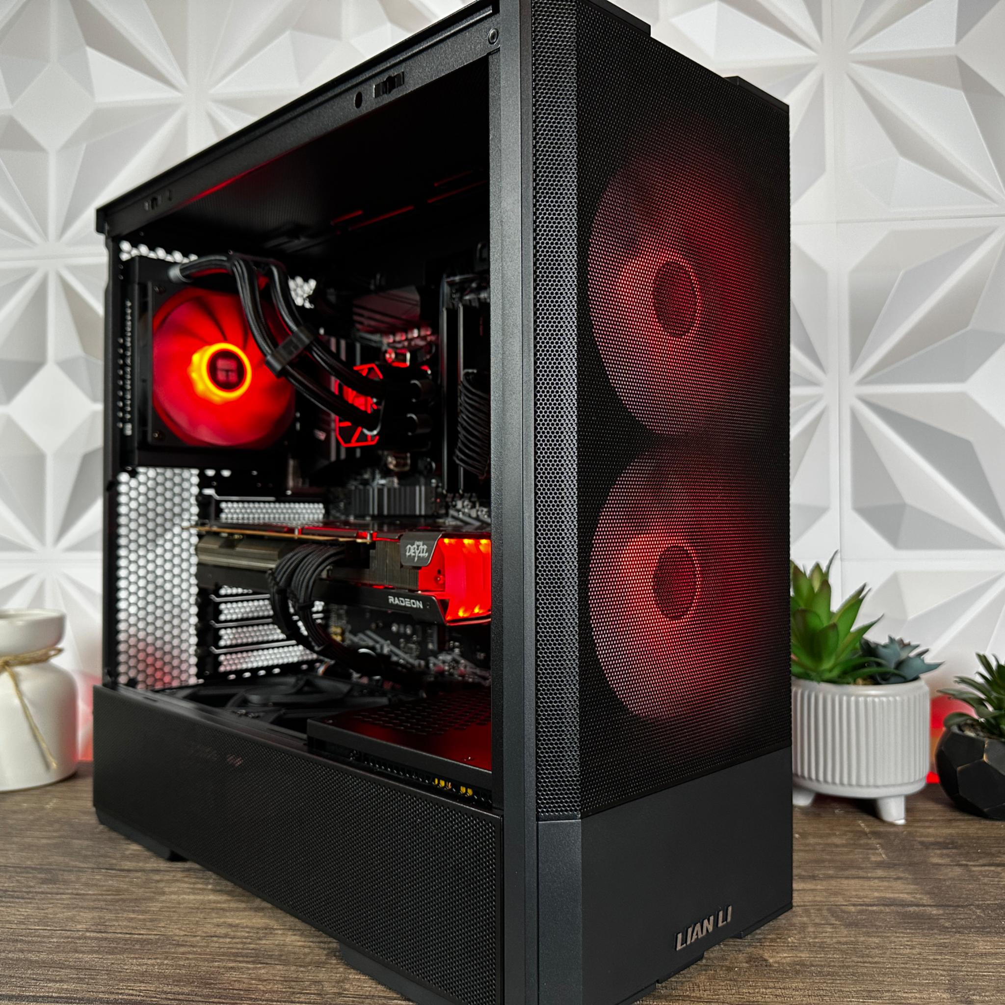 ⚫️"Red Devil"👹 1440P Gaming PC | Ryzen 5 5600x 6C/12T | Radeon 6700xt | 32GB DDR4 | 1TB M.2 SSD |