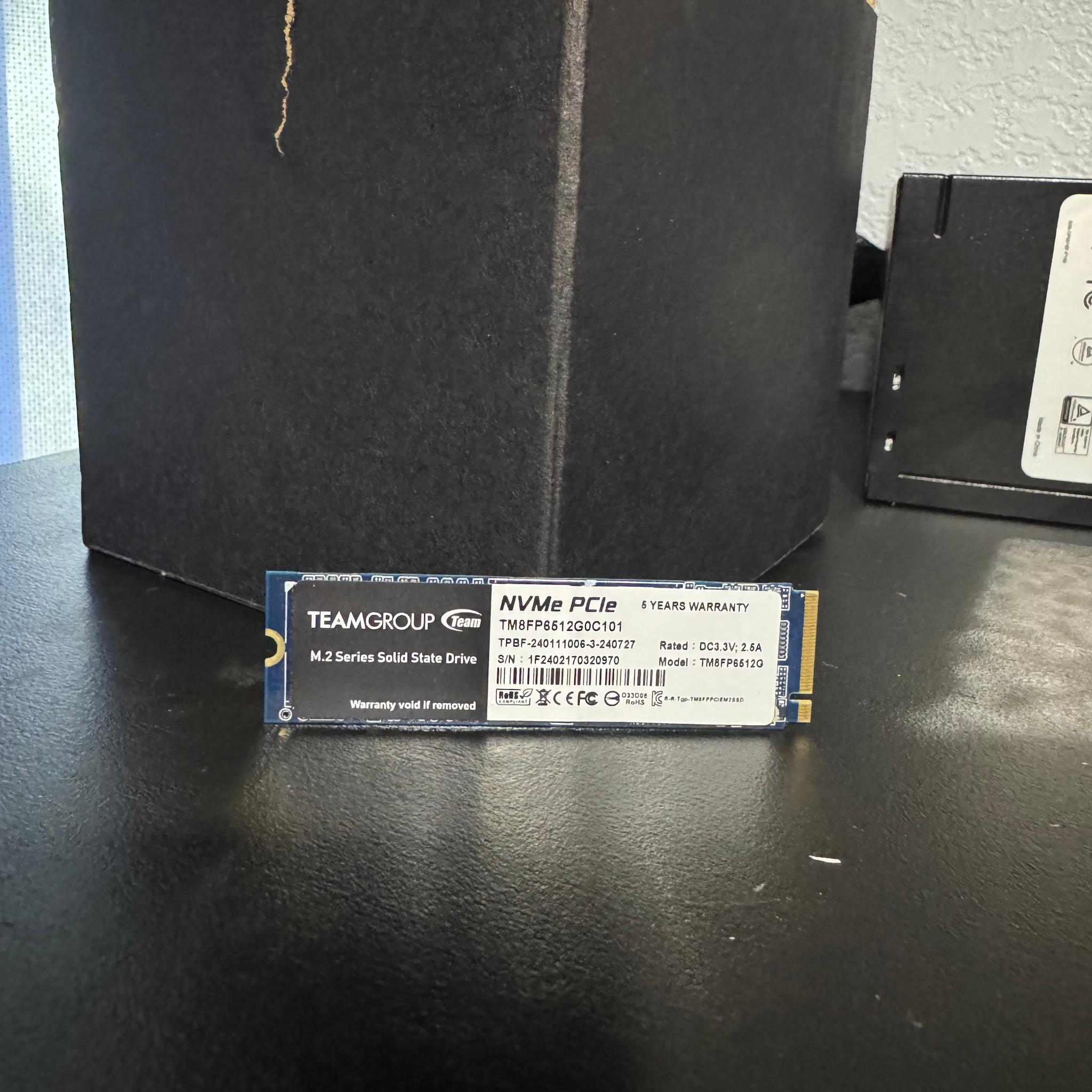 TeamGroup 512GB NVMe M.2 SSD – Fast Boot Drive – Tested & Working