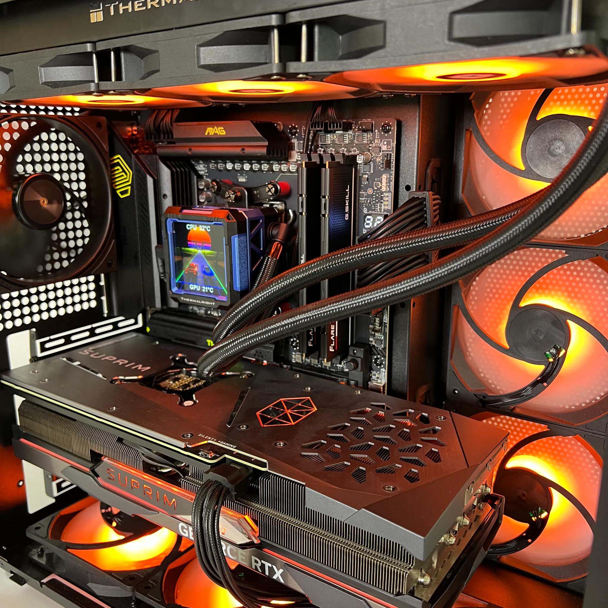 RTX 4070 Ti, Ryzen 9 9900X, 32GB DDR5, 1TB SSD, WiFi - Liquid Cooled Gaming PC