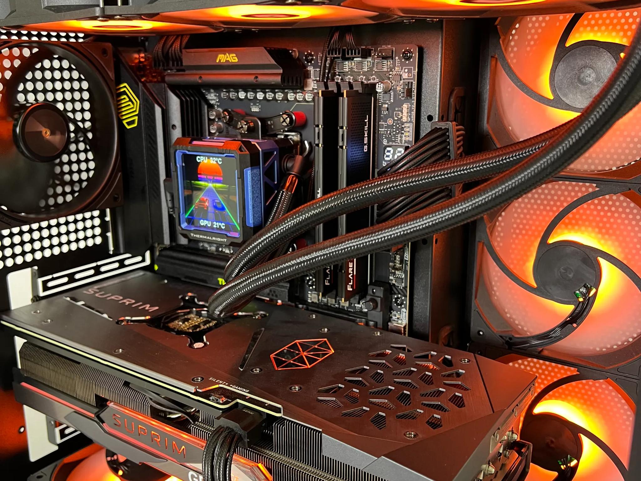 RTX 4070 Ti, Ryzen 9 9900X, 32GB DDR5, 1TB SSD, WiFi - Liquid Cooled Gaming PC
