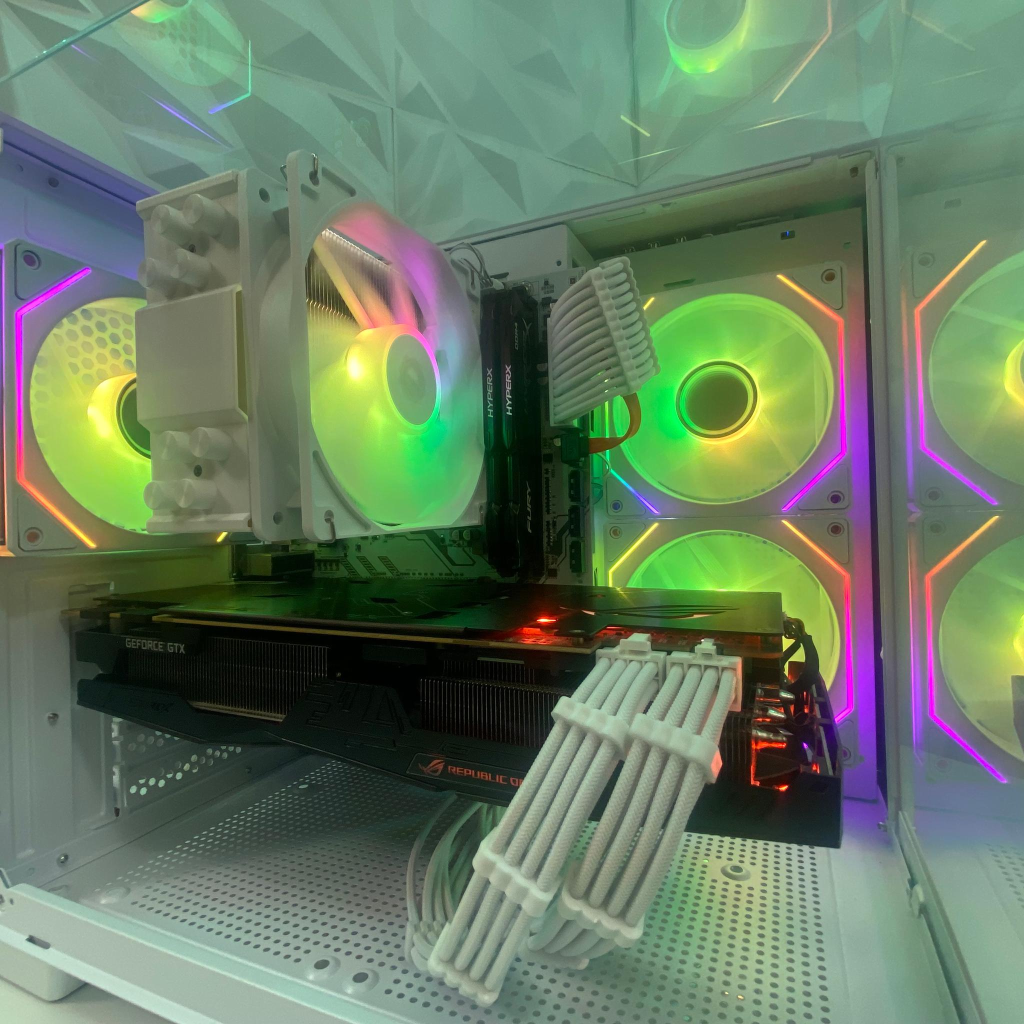 💘 💘 White Elite Build – Ryzen 7 2700 + GTX 1080 Ti 11GB | 1080p/1440p High FPS Ready