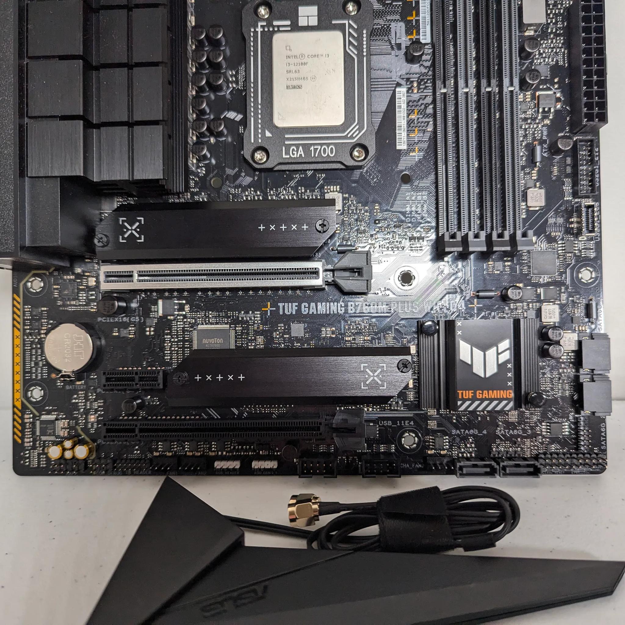 ASUS TUF GAMING B760M-PLUS WIFI D4 LGA 1700 Motherboard + Intel Core i3 12100F CPU