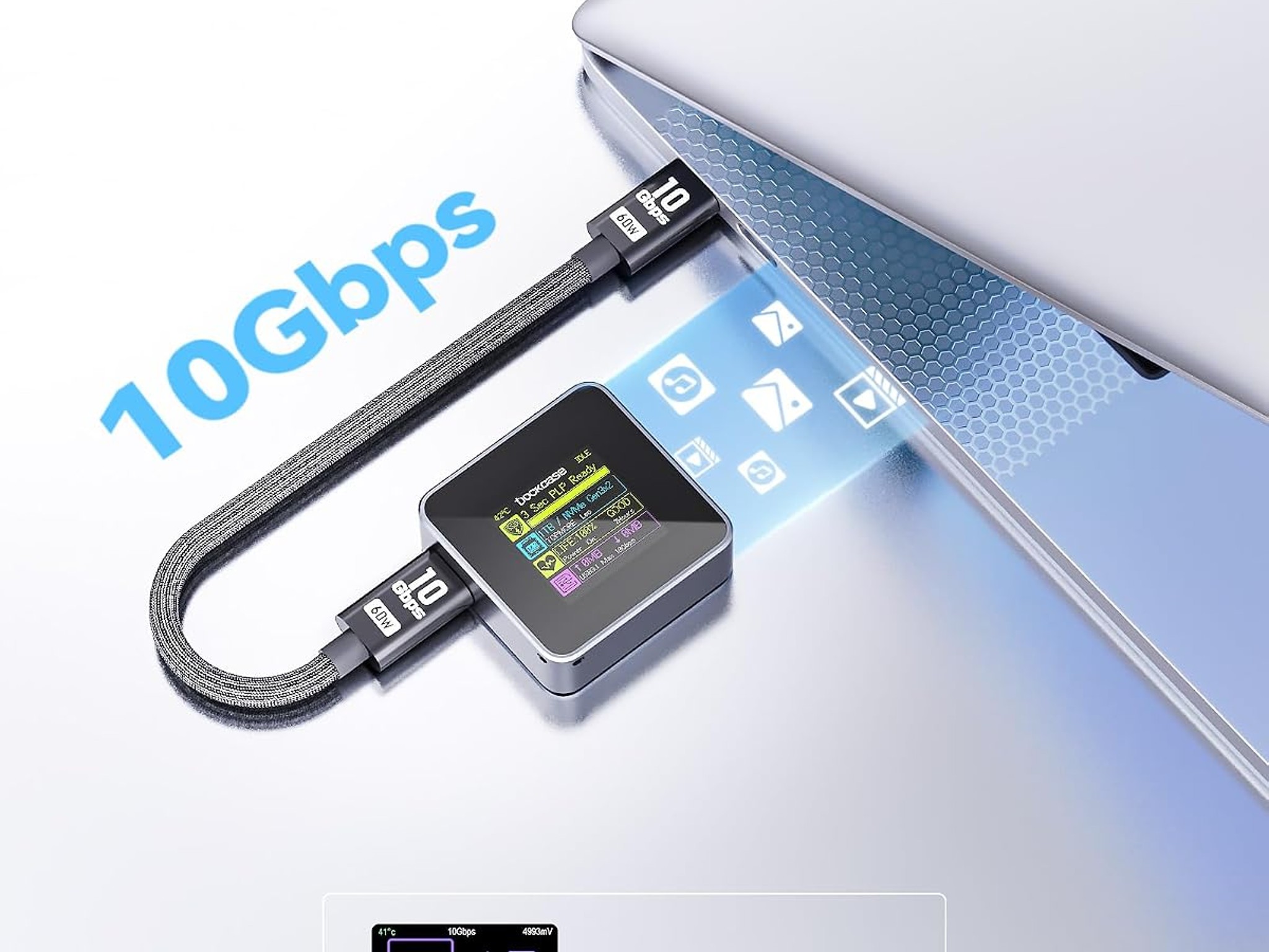 DockCase Pocket M.2 2230 NVMe Enclosure 3s PLP USB 3.2 Gen 2 Type-C (10 Gbps) W/ KIOXIA 256GB SSD