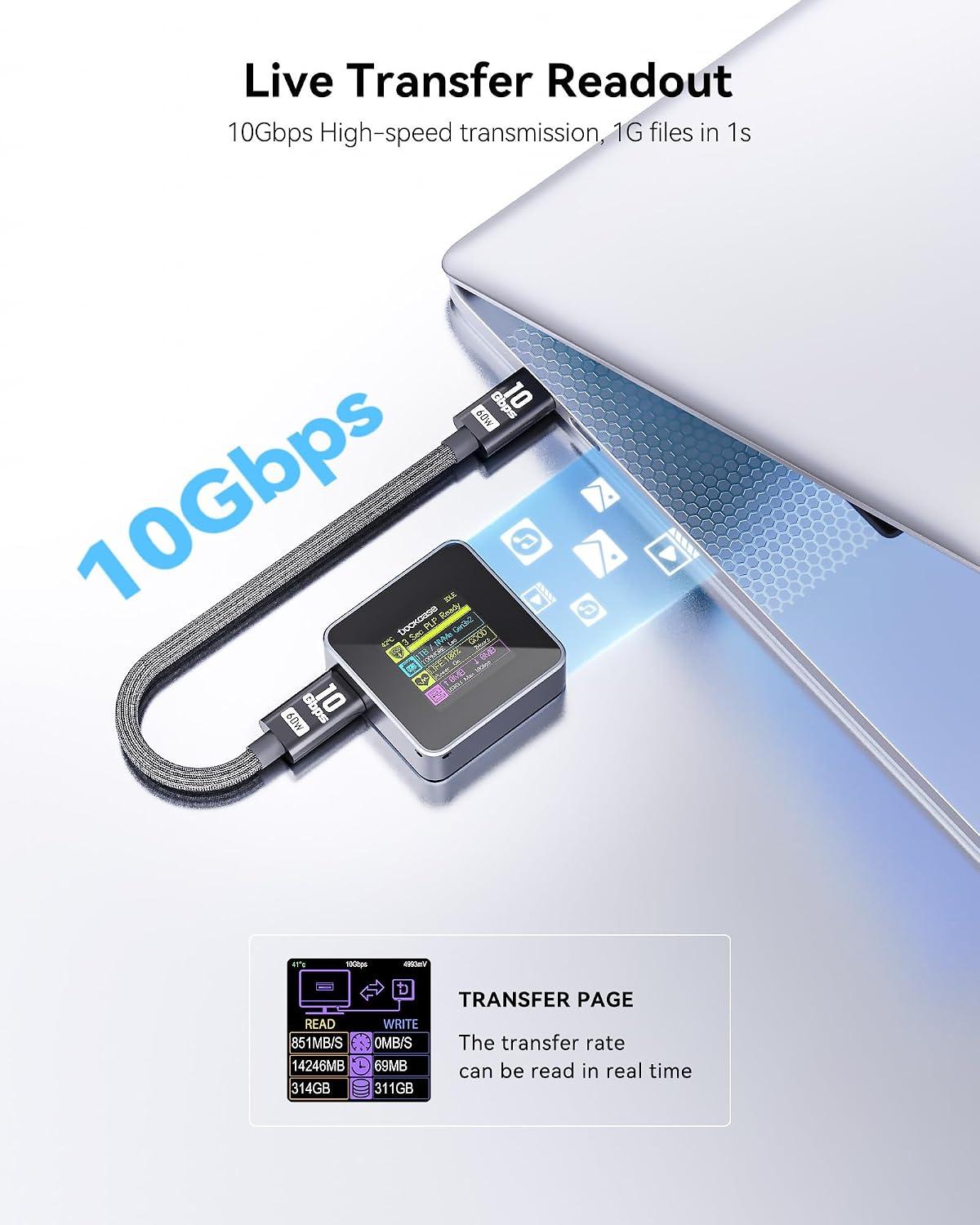 DockCase Pocket M.2 2230 NVMe Enclosure 3s PLP USB 3.2 Gen 2 Type-C (10 Gbps) W/ KIOXIA 256GB SSD