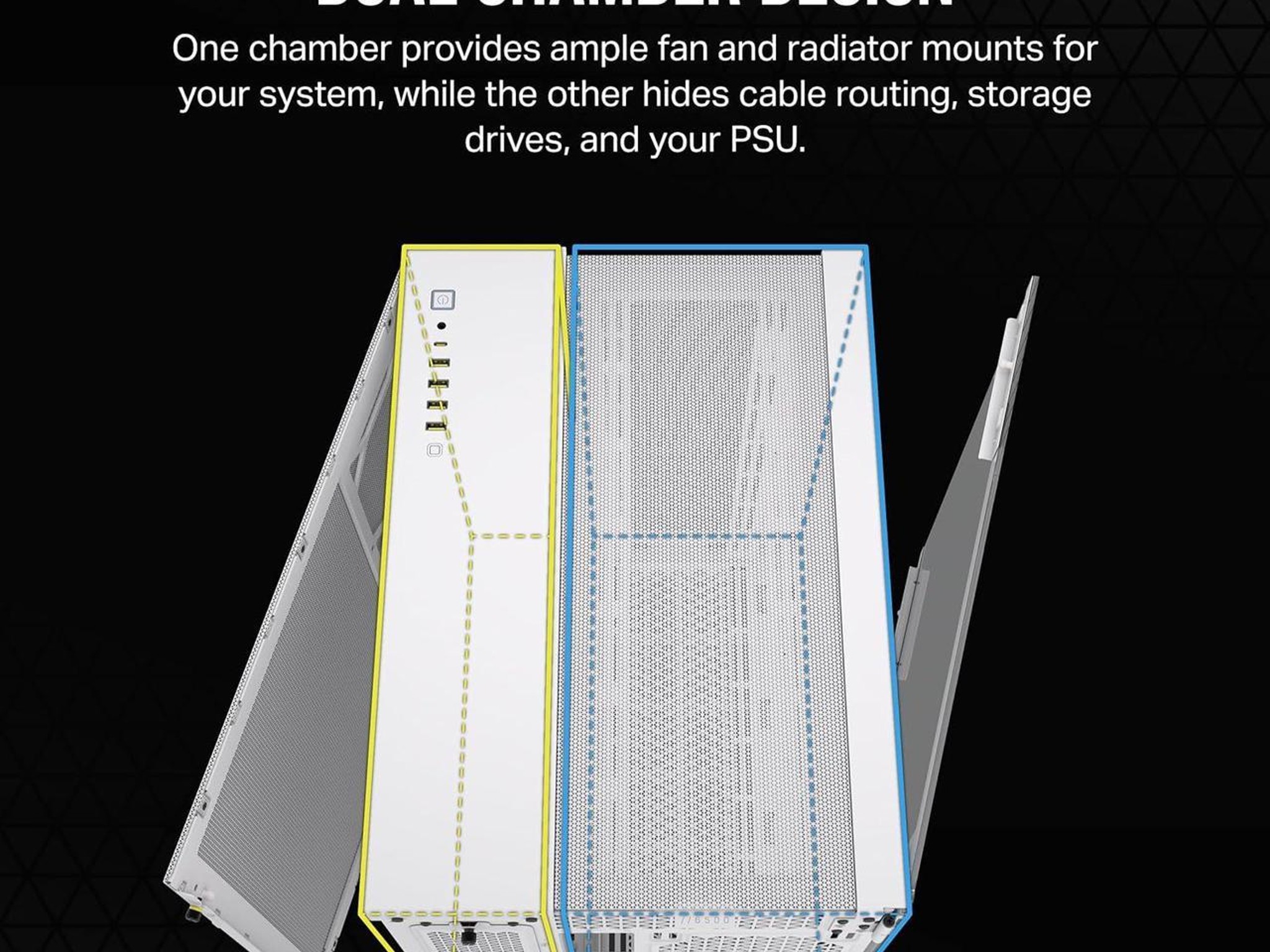 CORSAIR 6500D AIRFLOW White Mid-Tower ATX Dual Chamber PC Case