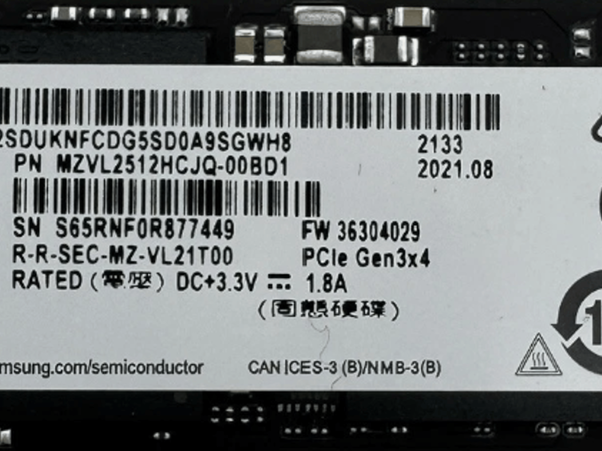 Samsung PMB9B1 OEM SSD 512GB (Gen4.0x4)