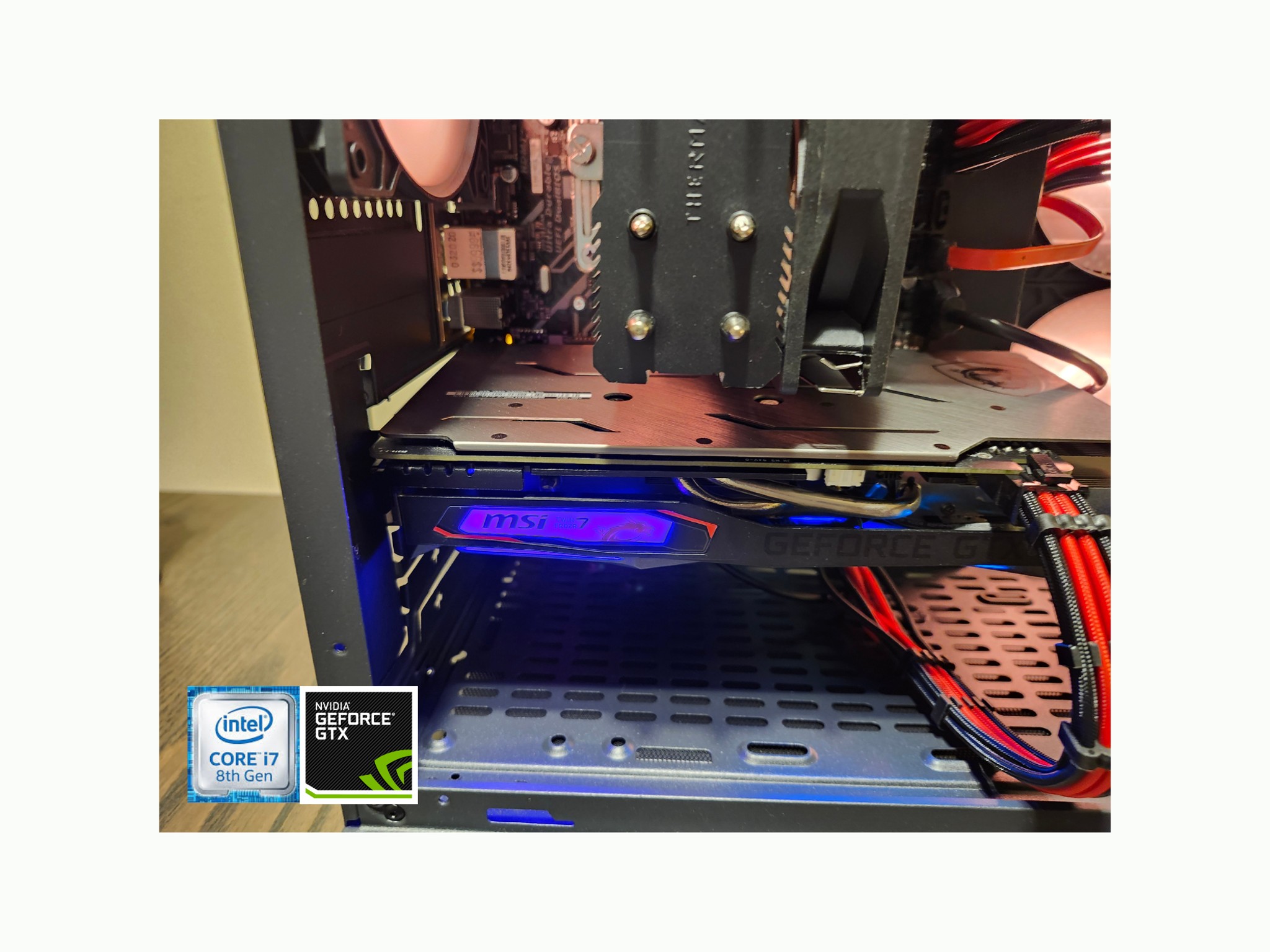 Custom Gaming PC - Intel i7-8700, GTX 1660, 16GB RAM, 500GB SSD - Black Case