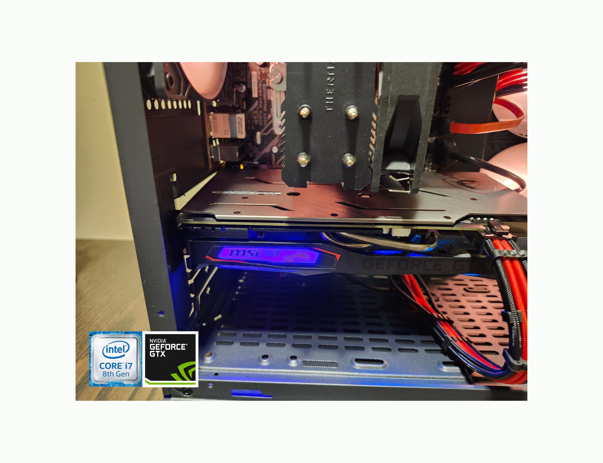Custom Gaming PC - Intel i7-8700, GTX 1660, 16GB RAM, 500GB SSD - Black Case