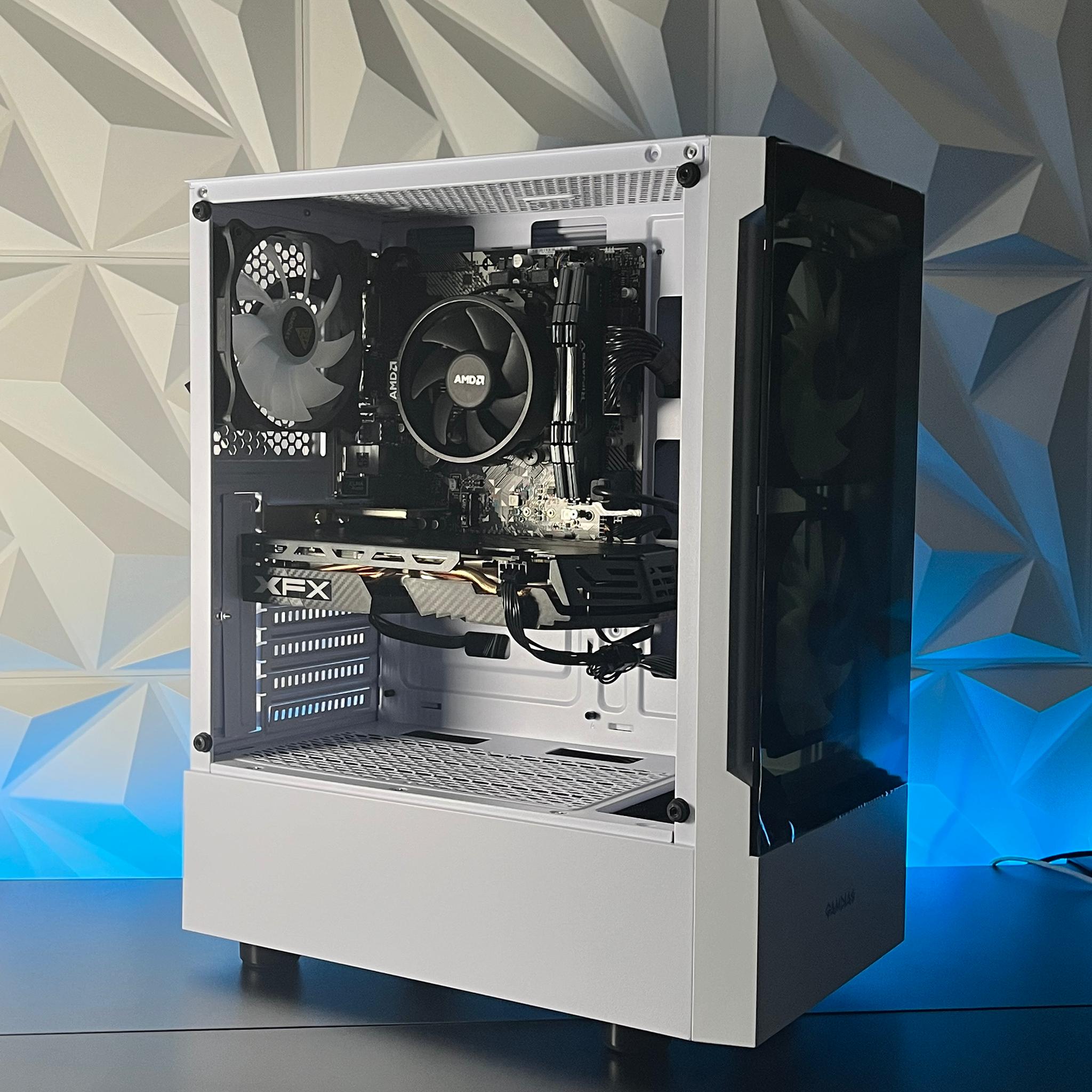 RX 580 8GB OC+, Ryzen 5 2400G, 16GB RAM | White RGB Gaming Computer/PC