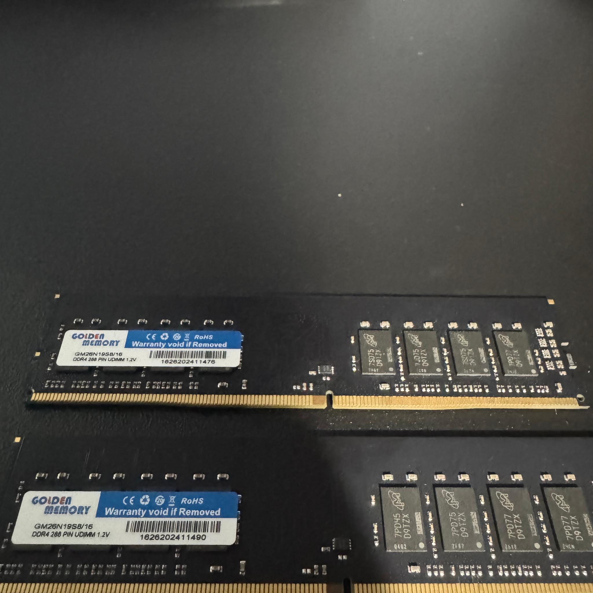 Golden Memory 32GB (2x16GB) DDR4 2666MHz RAM Kit – Tested & Working