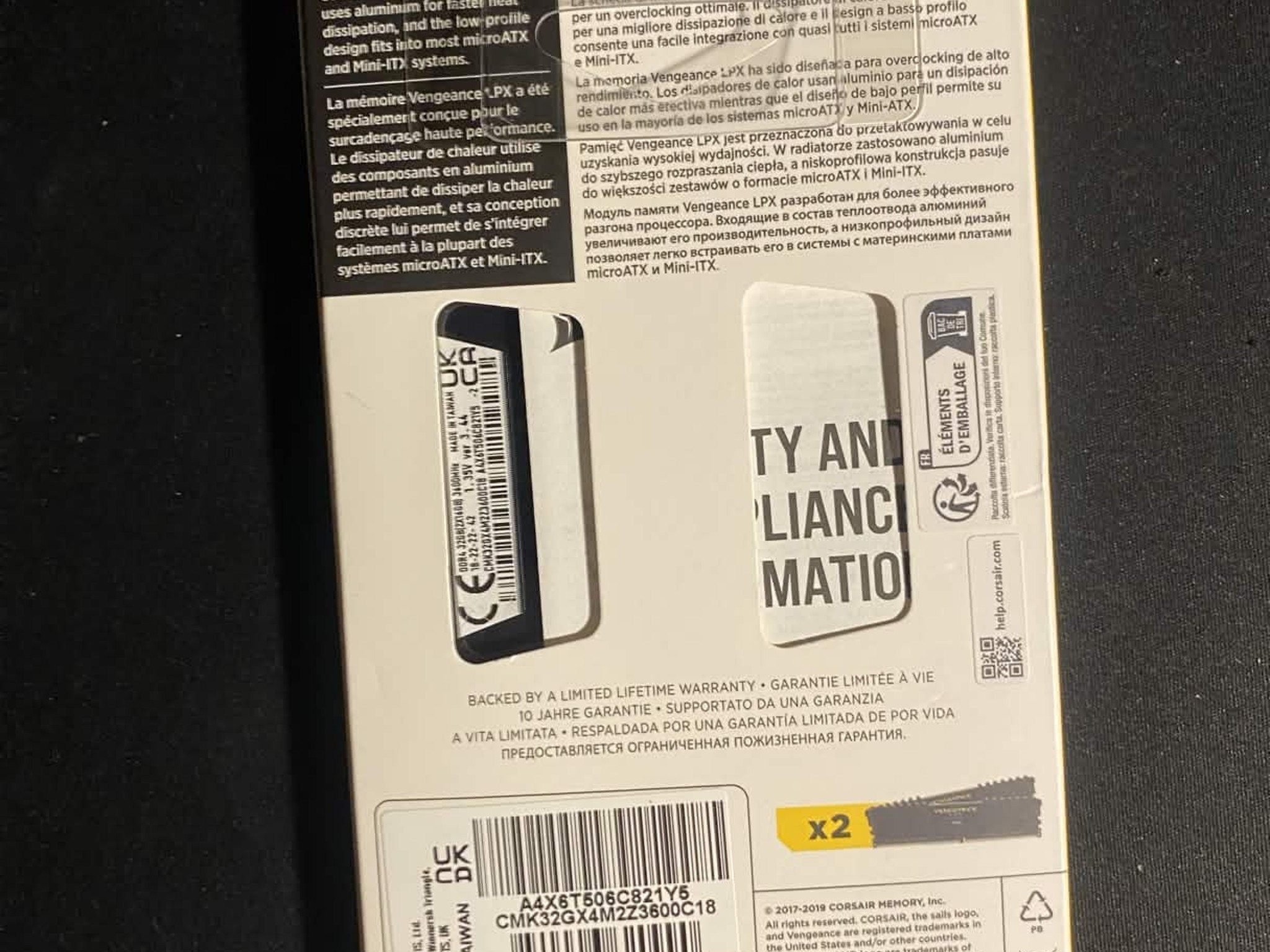 BRAND NEW UNOPENED 32GB CORSAIR DDR4 3600MHZ RAM