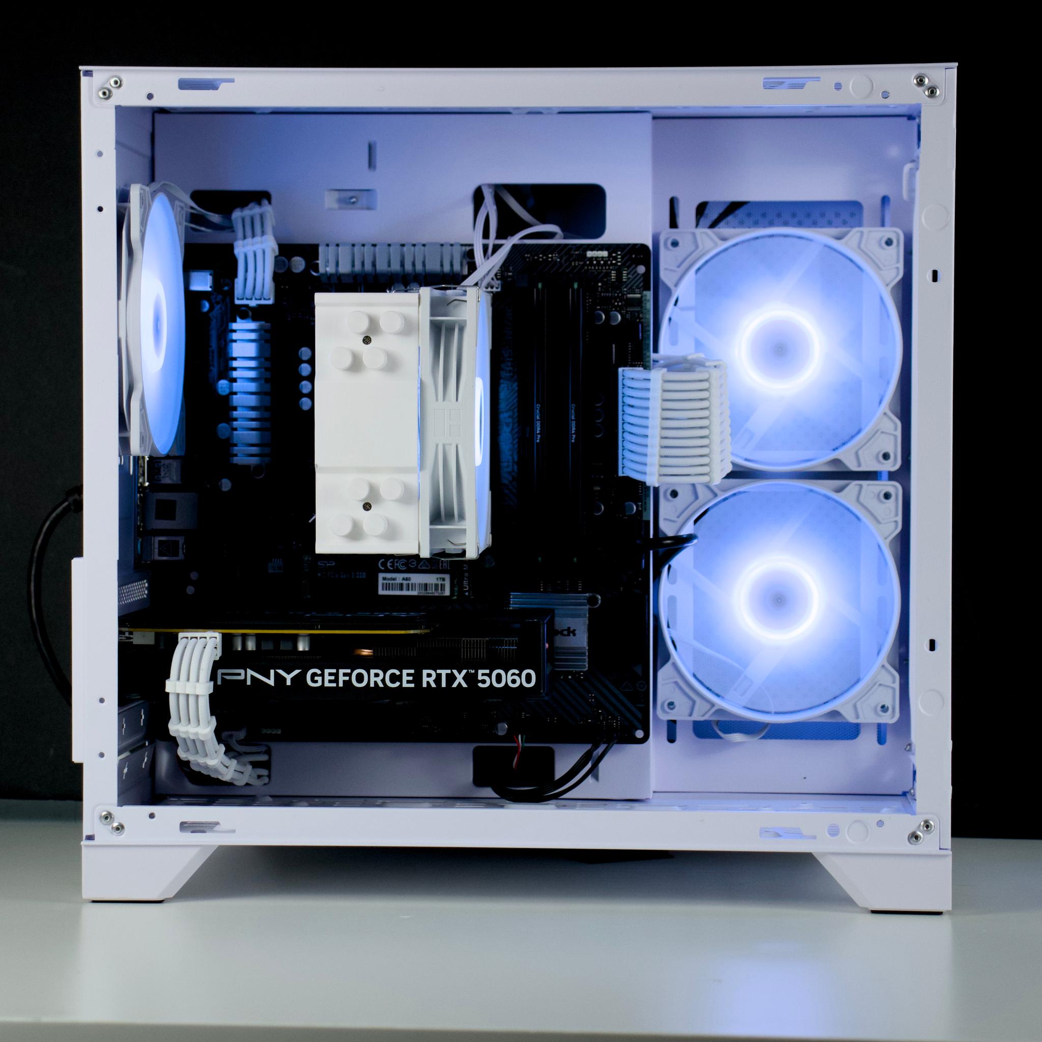 🧊❄️🧊 White Gaming PC – RTX 5060, Ryzen 5 5600, 32GB RAM, 1TB SSD - WiFi, BlueTooth 🧊❄️🧊