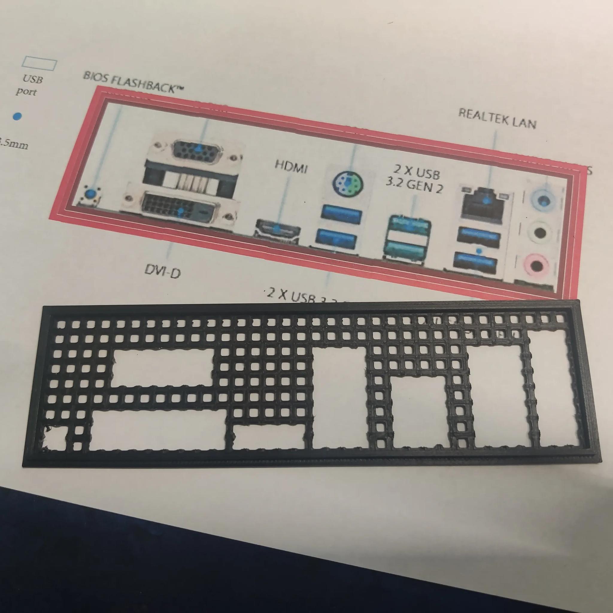 ASUS Prime B450M-A II I/O Shield [3D Print]