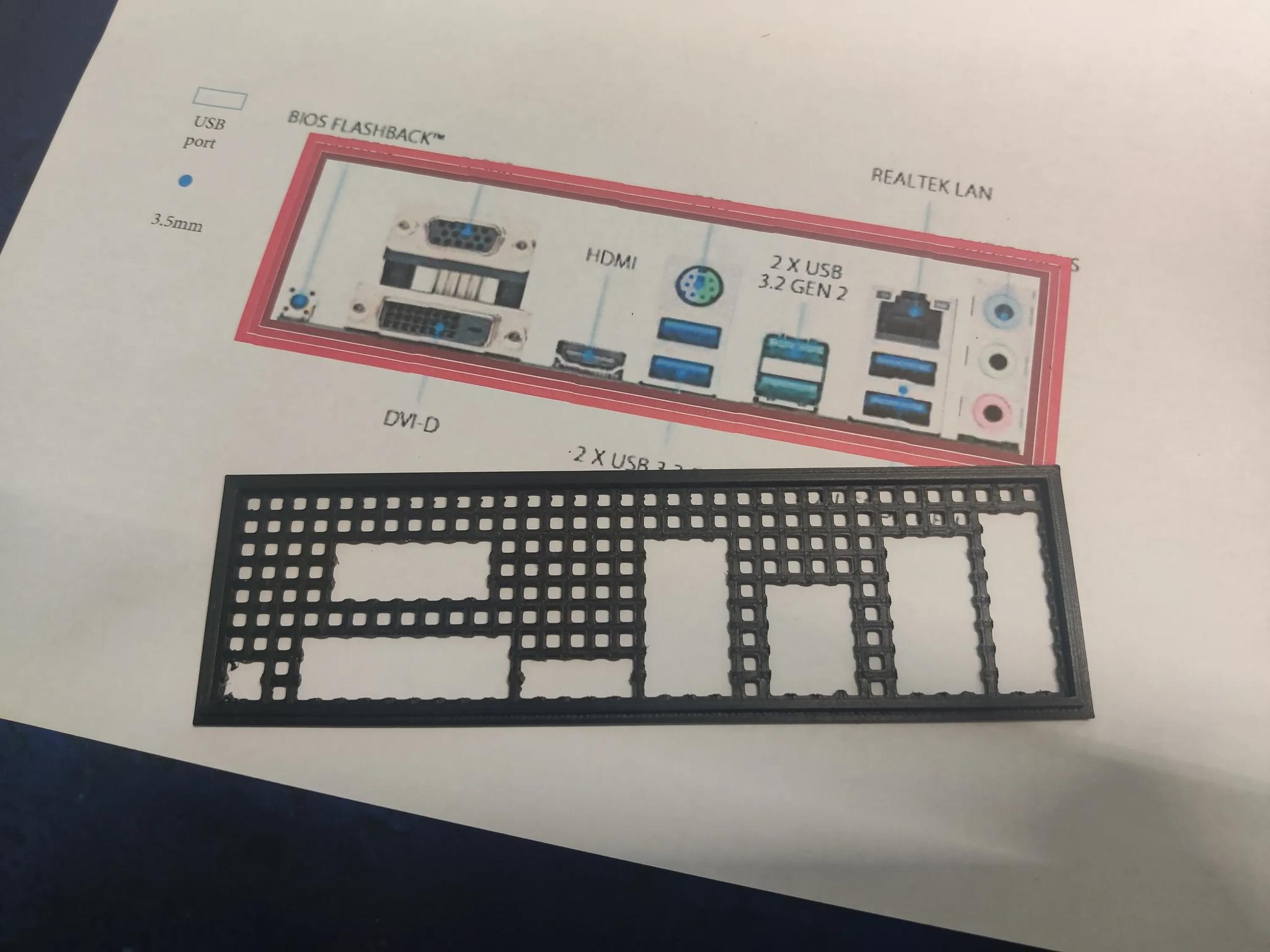 ASUS Prime B450M-A II I/O Shield [3D Print]