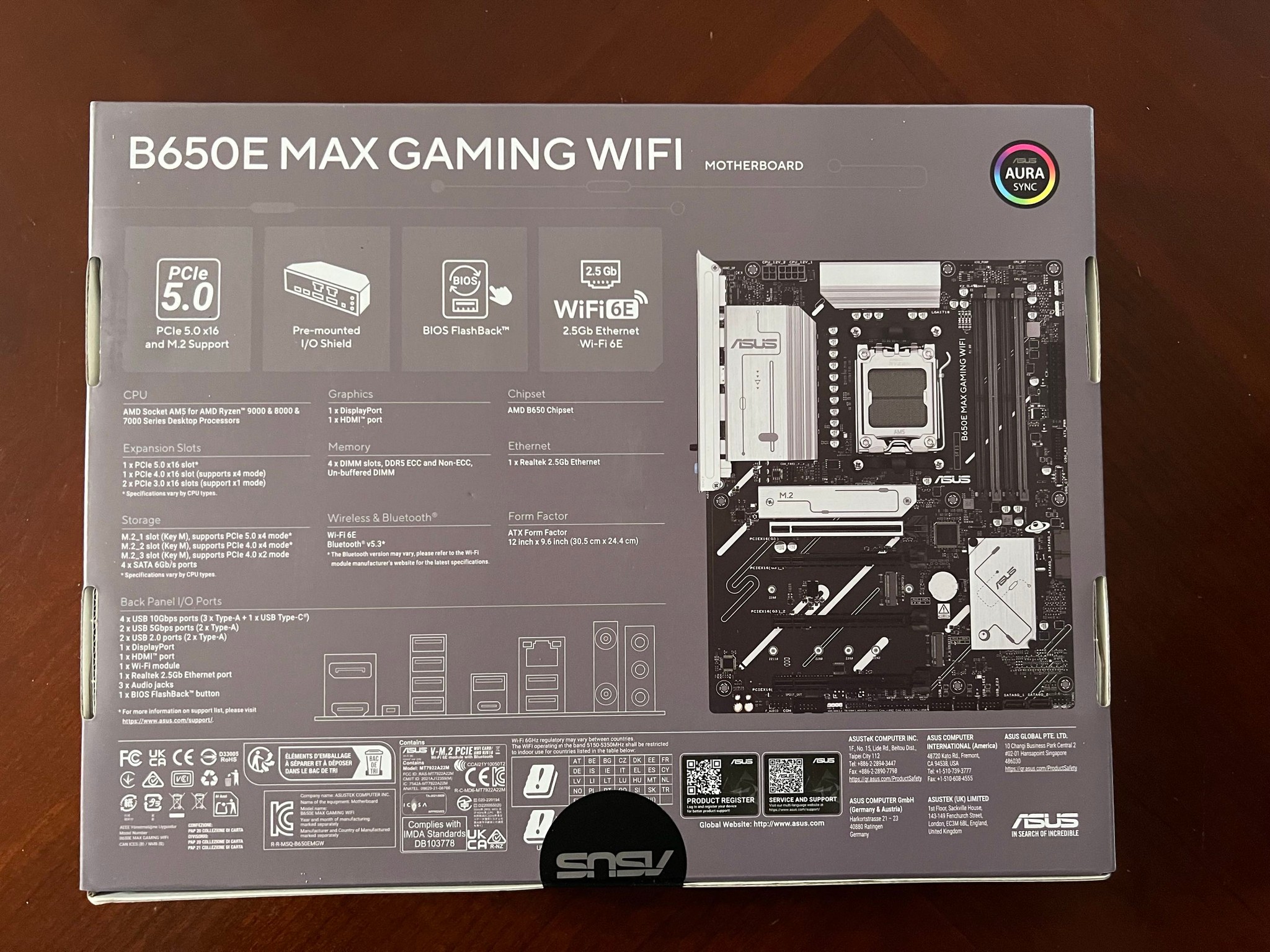 ASUS B650E MAX Gaming WiFi AMD B650 ATX Motherboard, DDR5