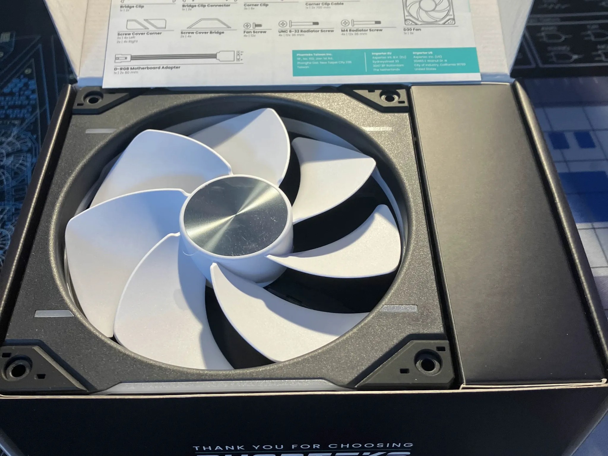 3-Pack Phanteks D30-140 Reverse Blade RGB Fans
