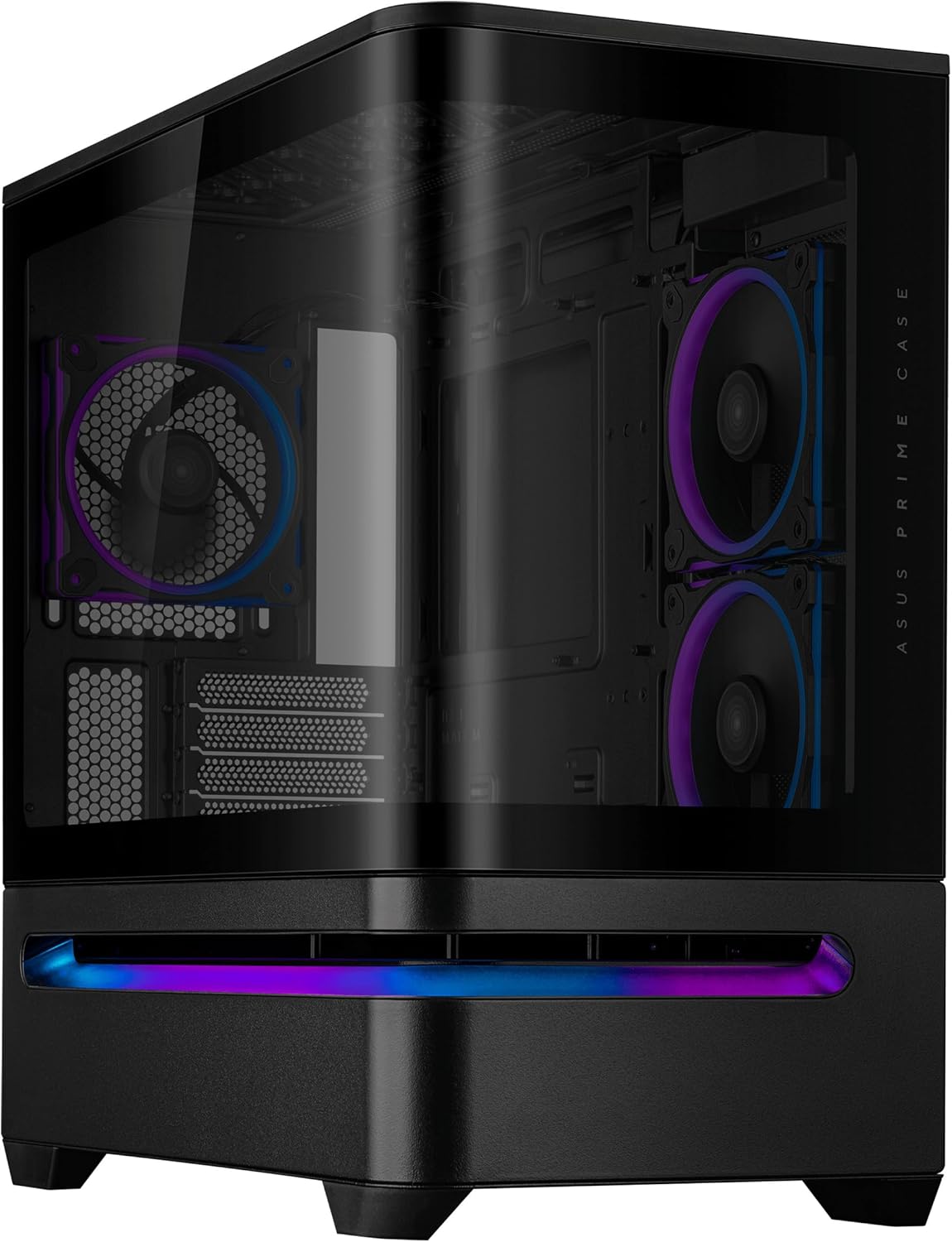 Title: ASUS Prime AP202 ARGB Panoramic mATX Case - Black – Like New