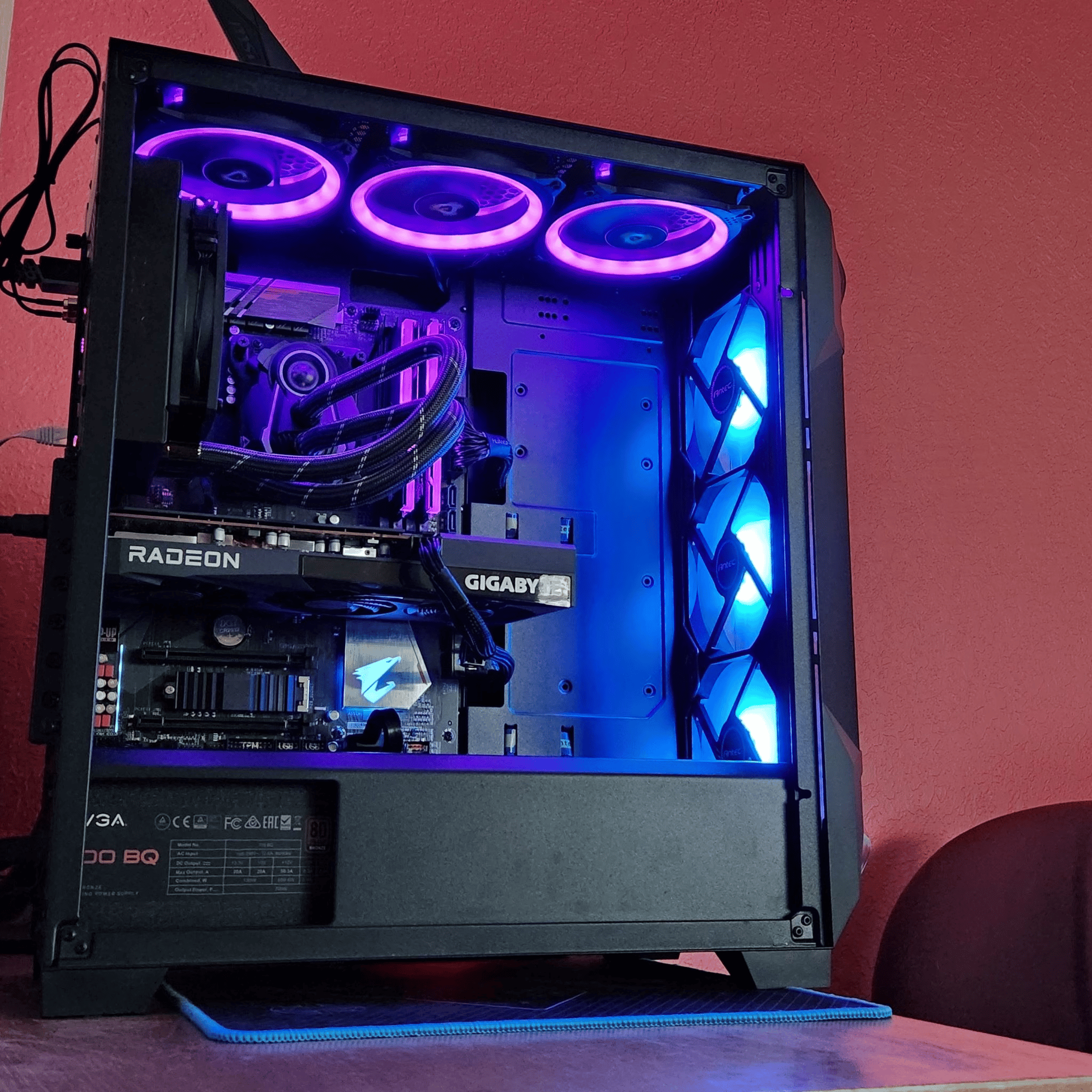 All AMD Rig, Ryzen 5600X and RX 6600XT, 16GB Ram, Liquid cooler.