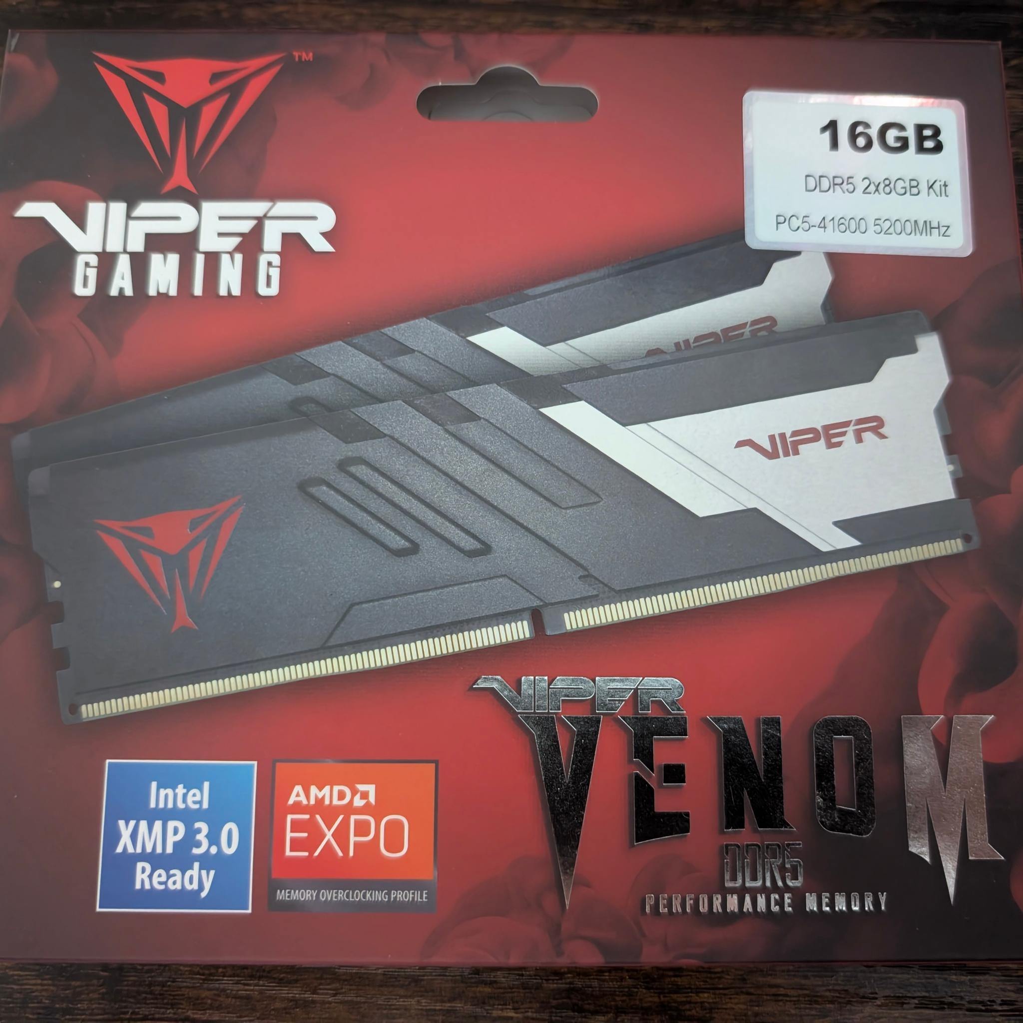 Patriot Viper Venom 16 GB (2 x 8 GB) DDR5-5200 CL36 Memory