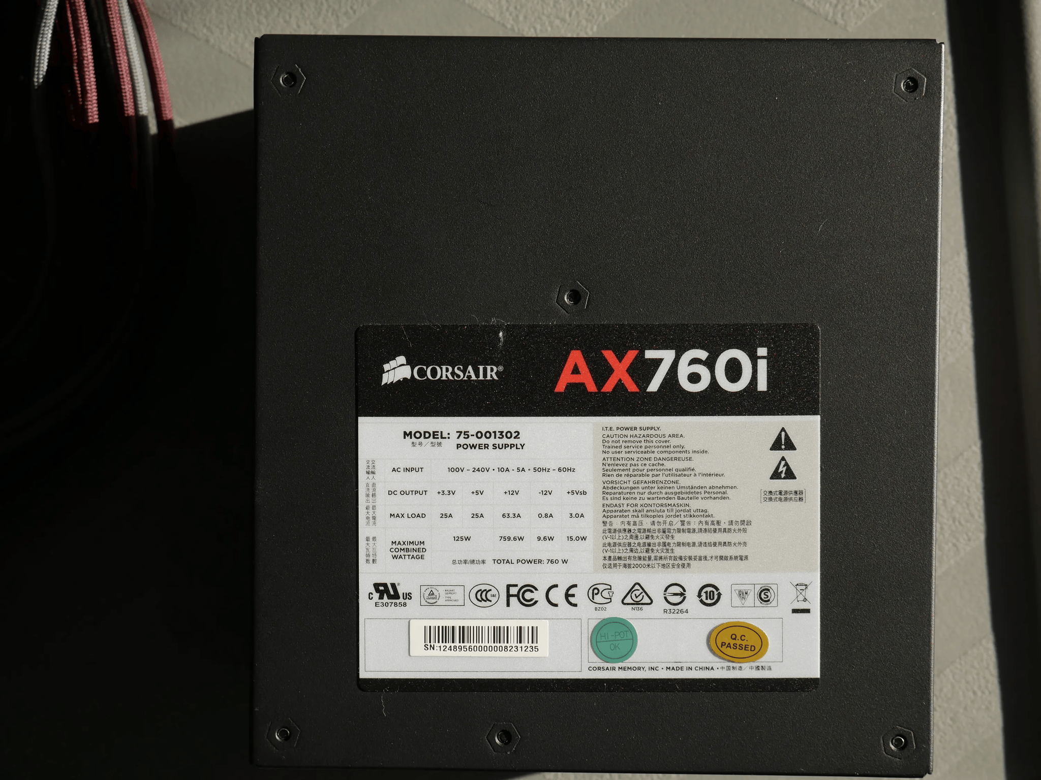 Corsair AX 760W 80 Platinum Power Supply W/ Cable set and iCue module