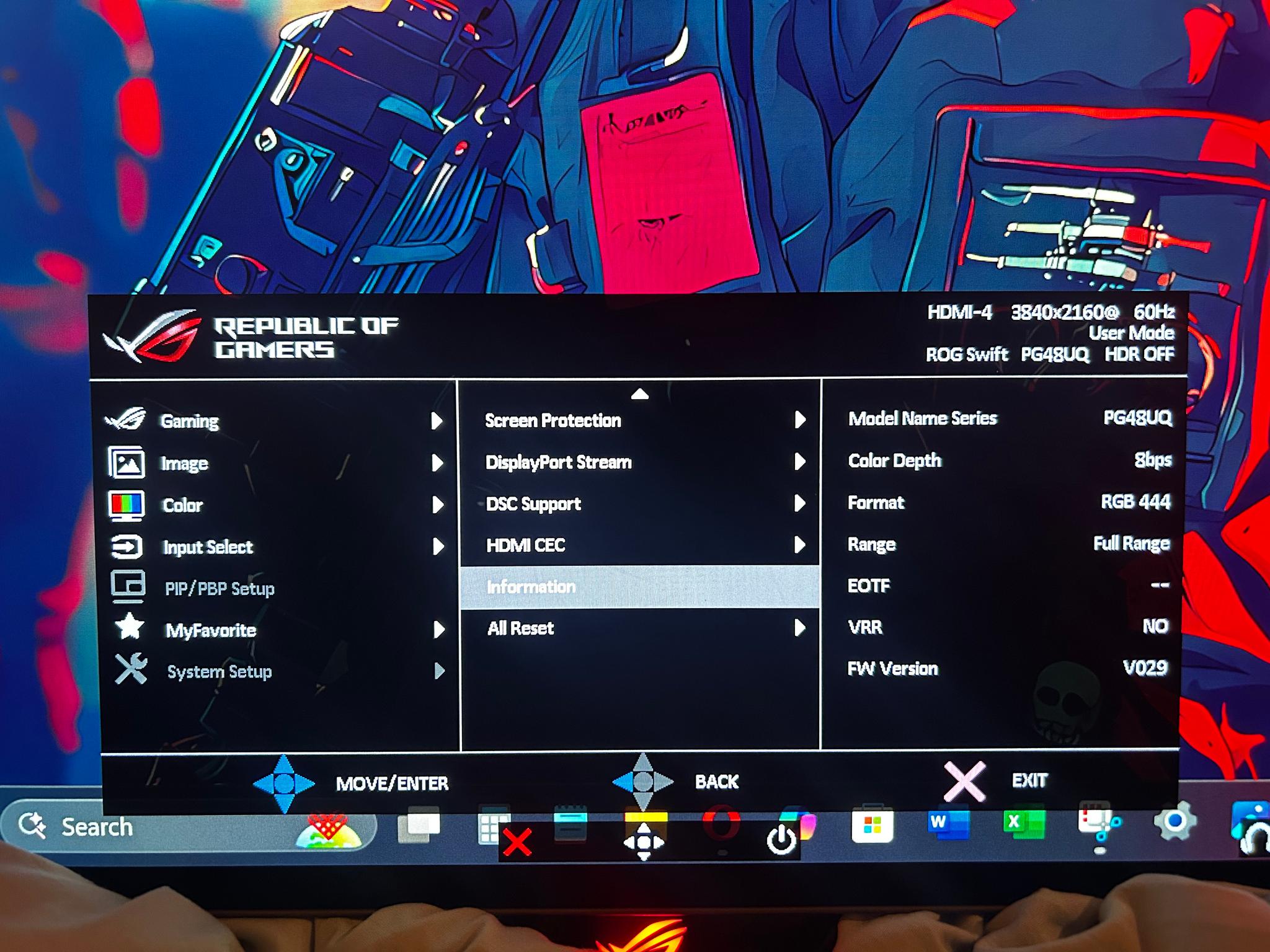 ASUS ROG 48” OLED Gaming Monitor - 4K Resolution (3840x2160) - 138hz Refresh Rate (PG48UQ)