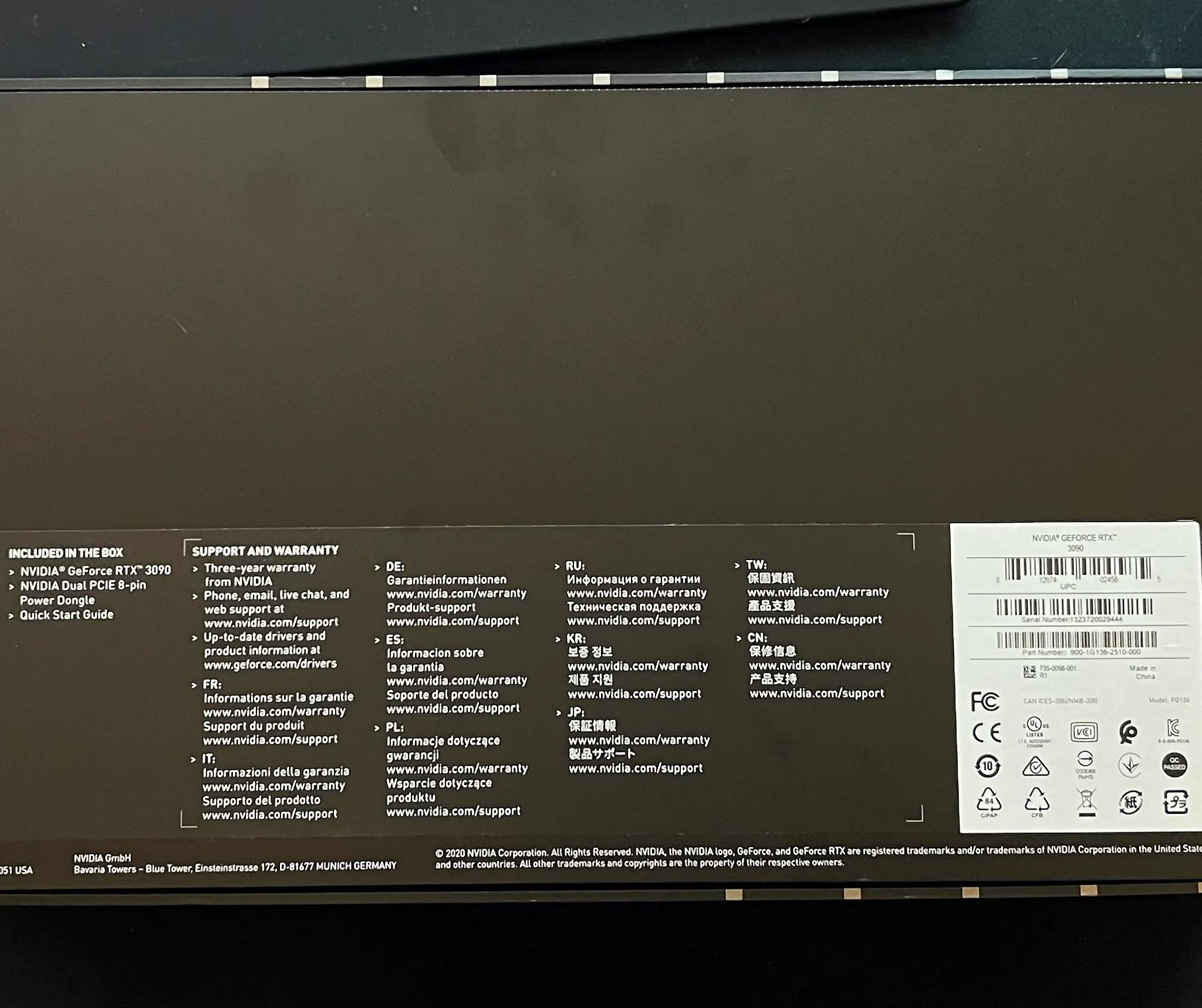 NVIDIA GeForce RTX 3090 Founders Edition - Used - Good Condition - NEVER MINED WITH