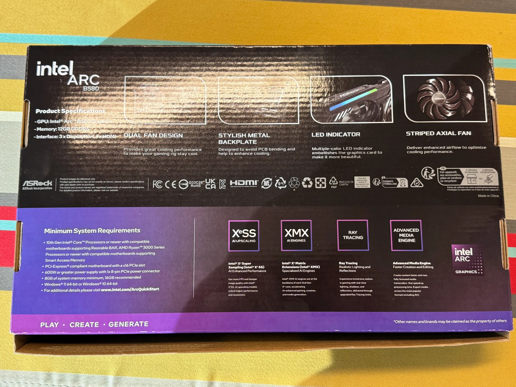 ASROCK Intel Arc B580 Challenger 12GB GDDR6 OC Graphics Card