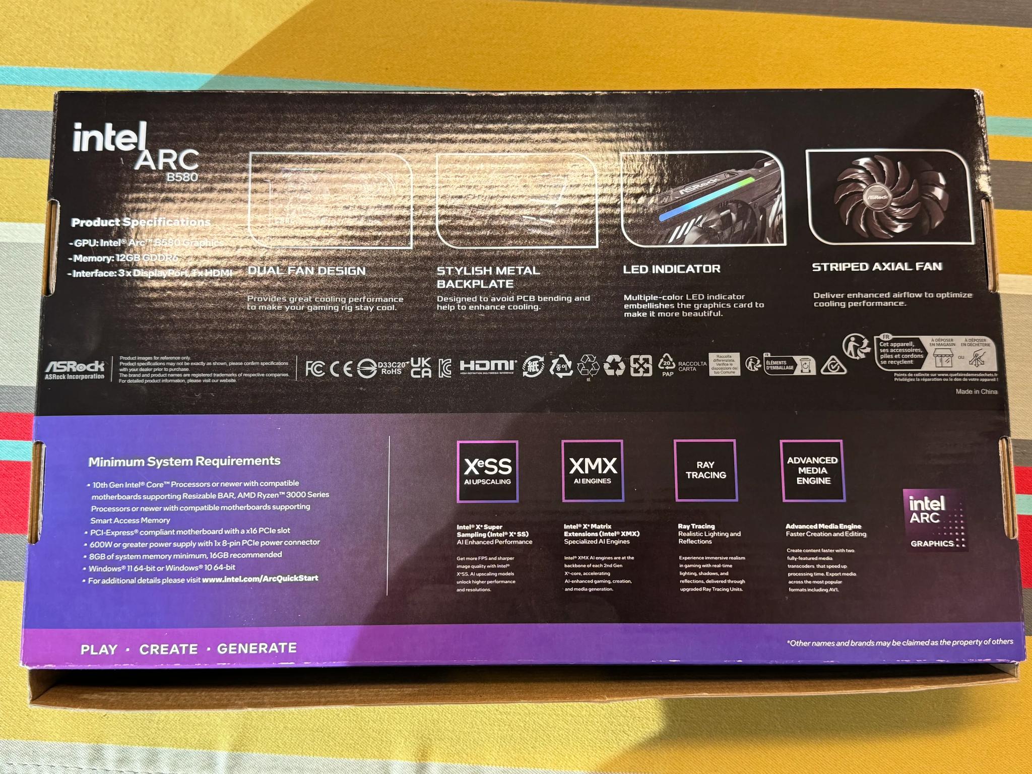 ASROCK Intel Arc B580 Challenger 12GB GDDR6 OC Graphics Card