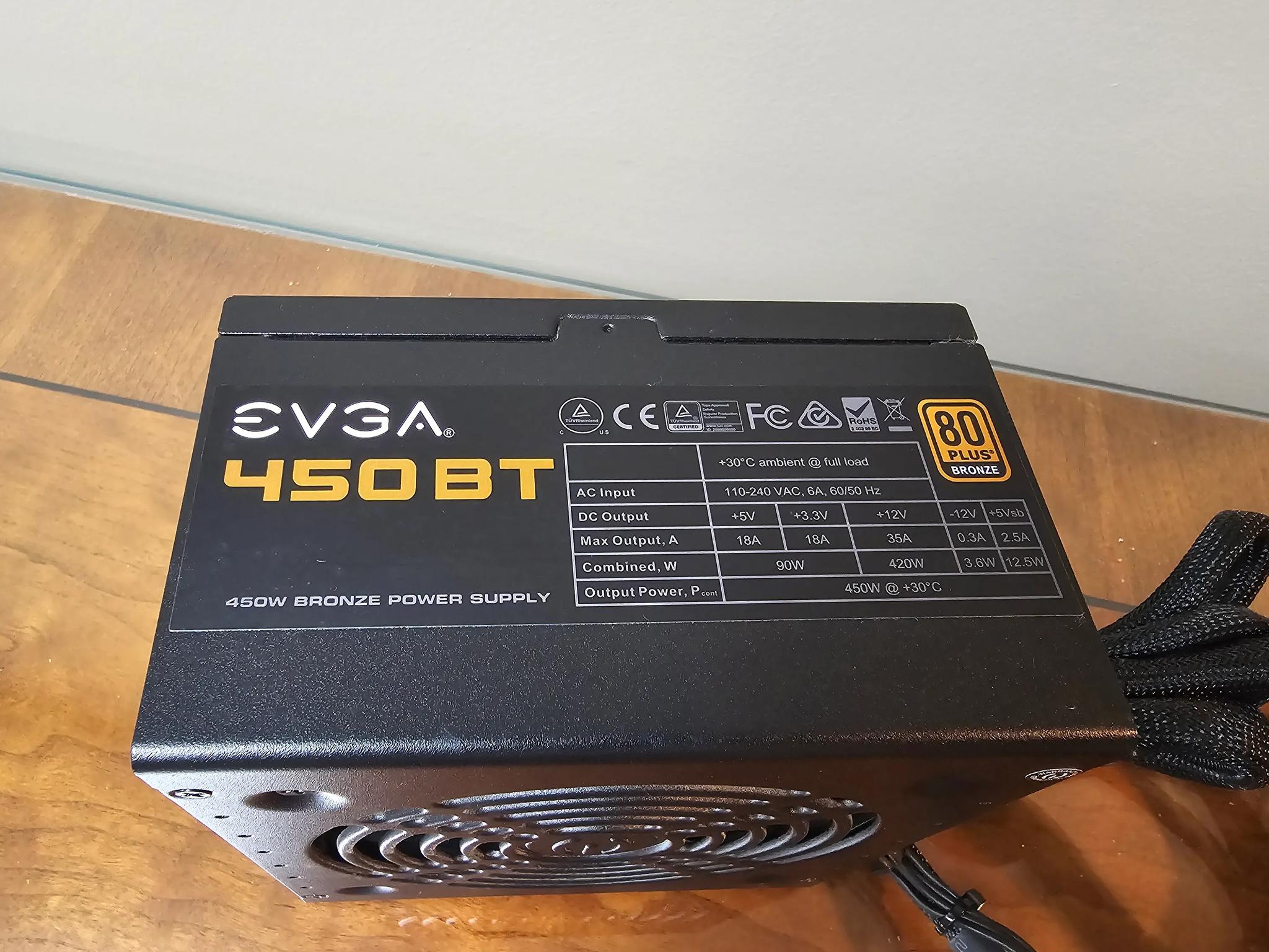 EVGA 450BT 80+ BRONZE 450W Power Supply 100-BT-0450-K1