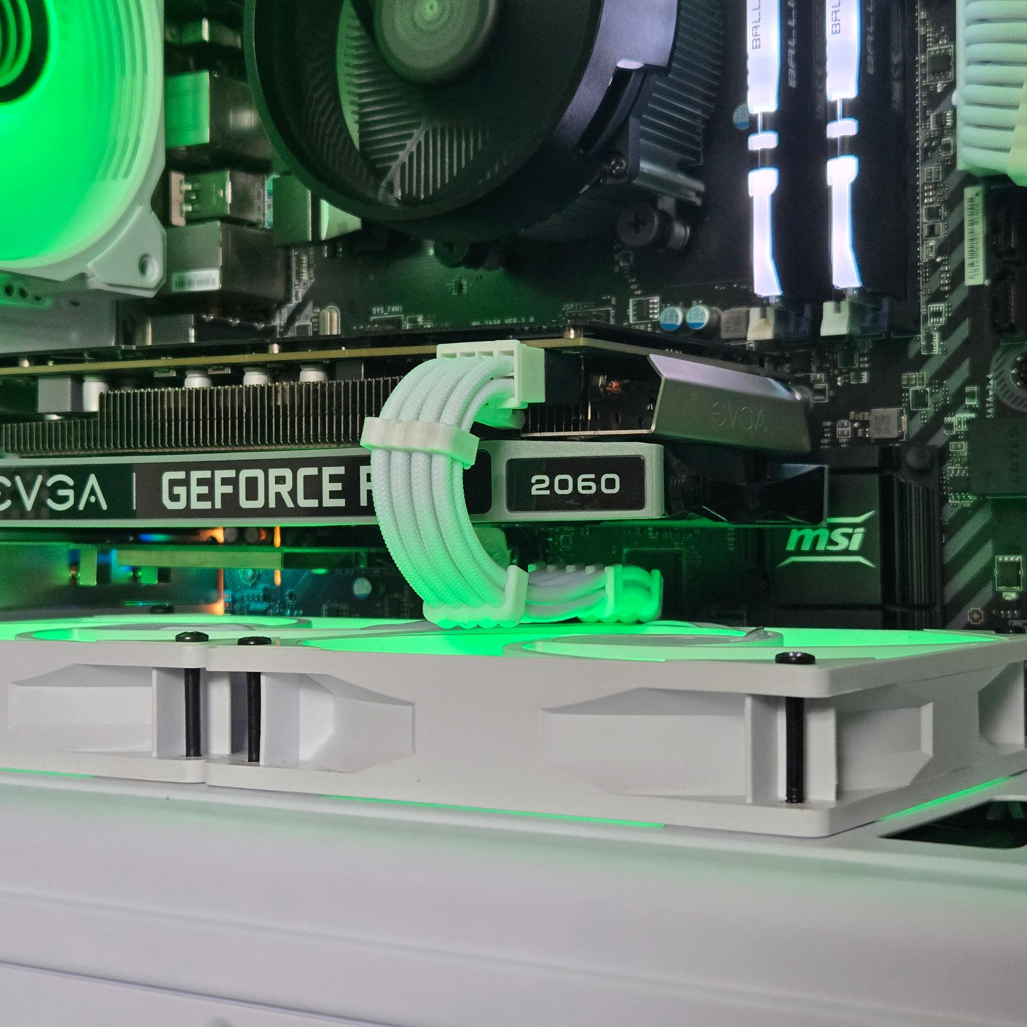 White RGB Gaming PC | R5 2600 | RTX 2060 6GB | 16GB | 1TB | ARGB | Wi-Fi + BT | 550W 80+ Gold